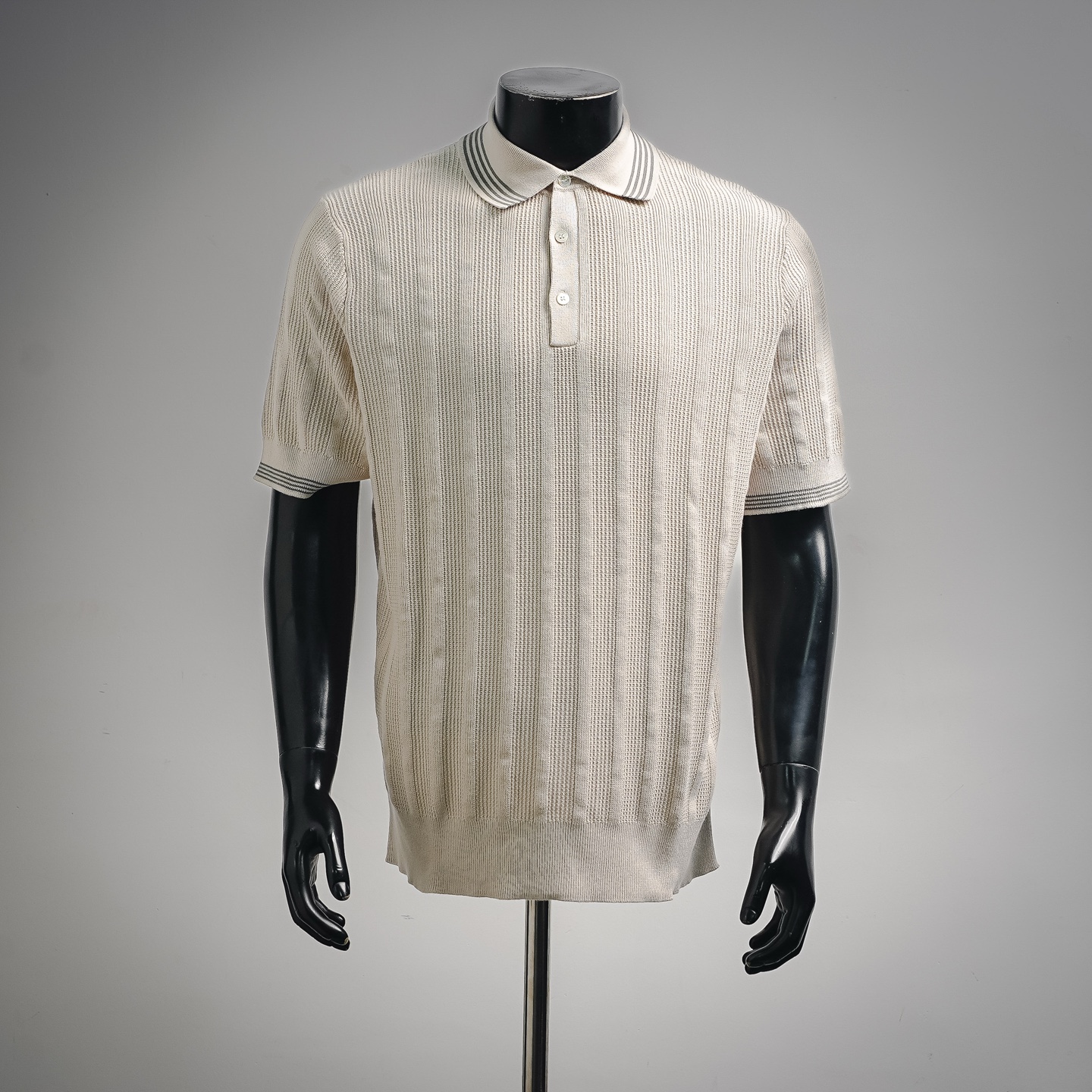 Brunello striped collar Polo