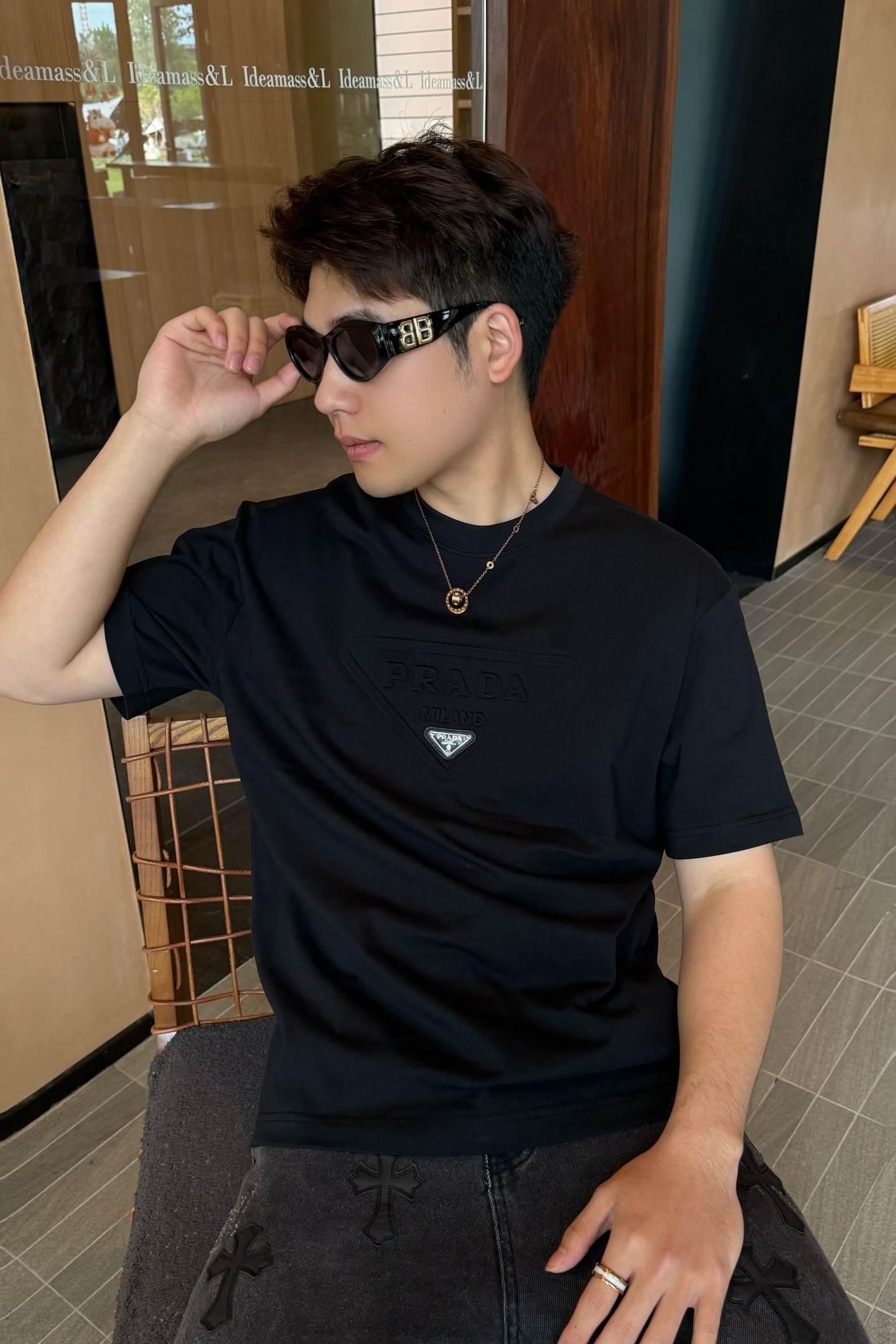 Pra casual embossed t-shirt
