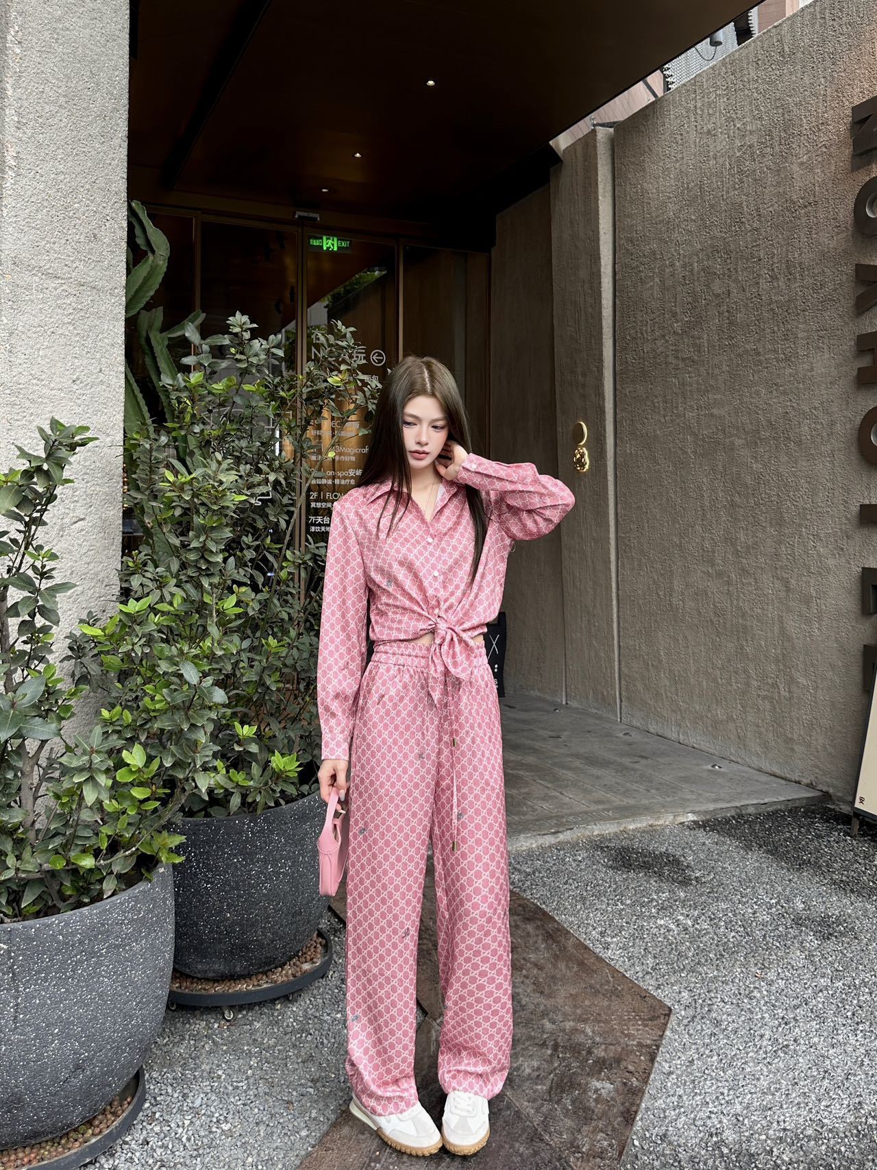 Guc 26ss print shirt pants set