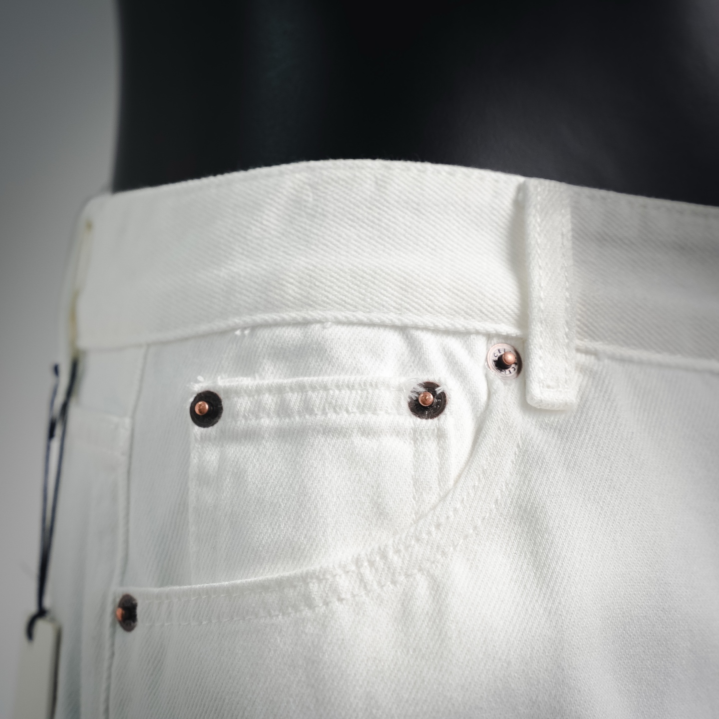 Cel leather patch jeans