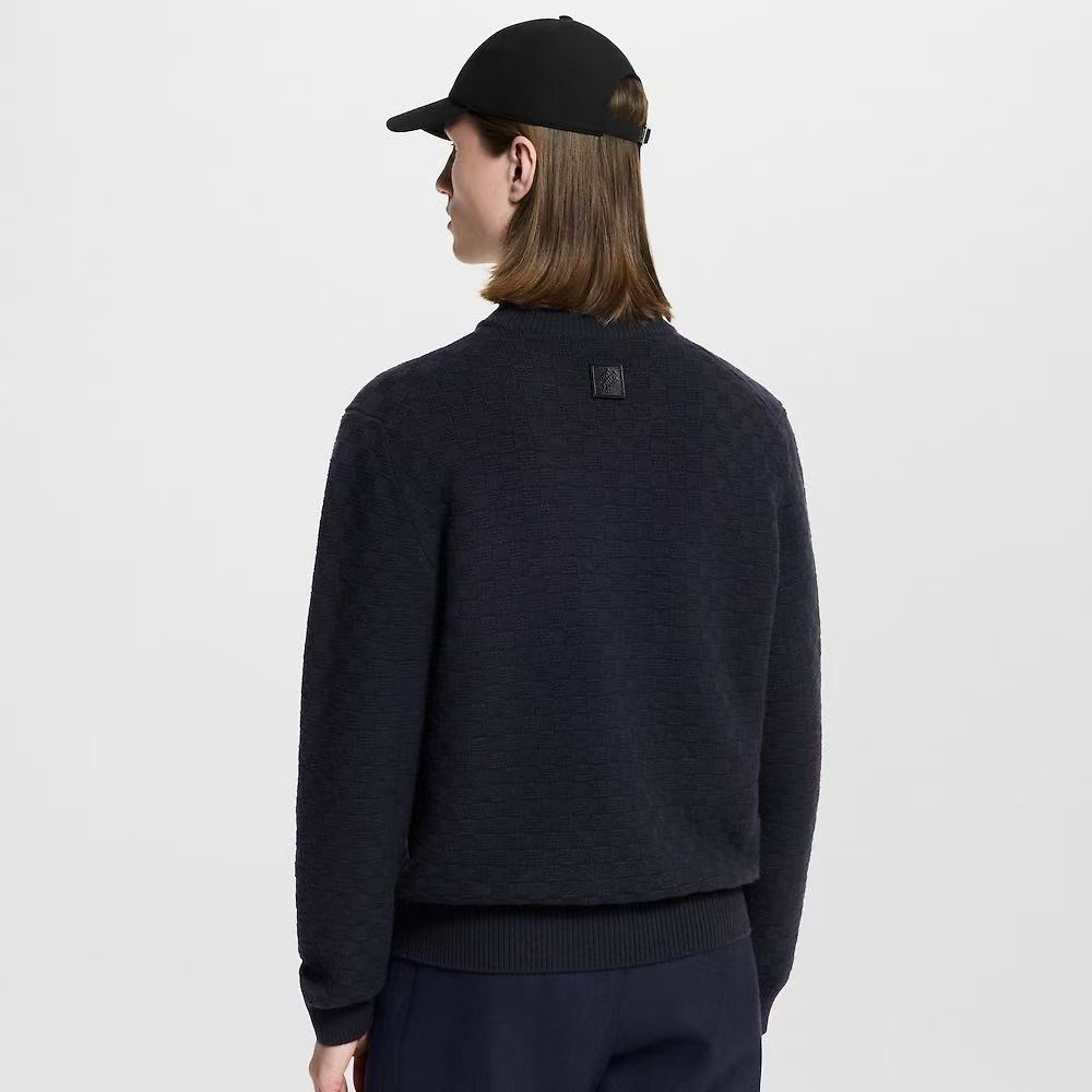 Louis checkerboard half-zip sweate