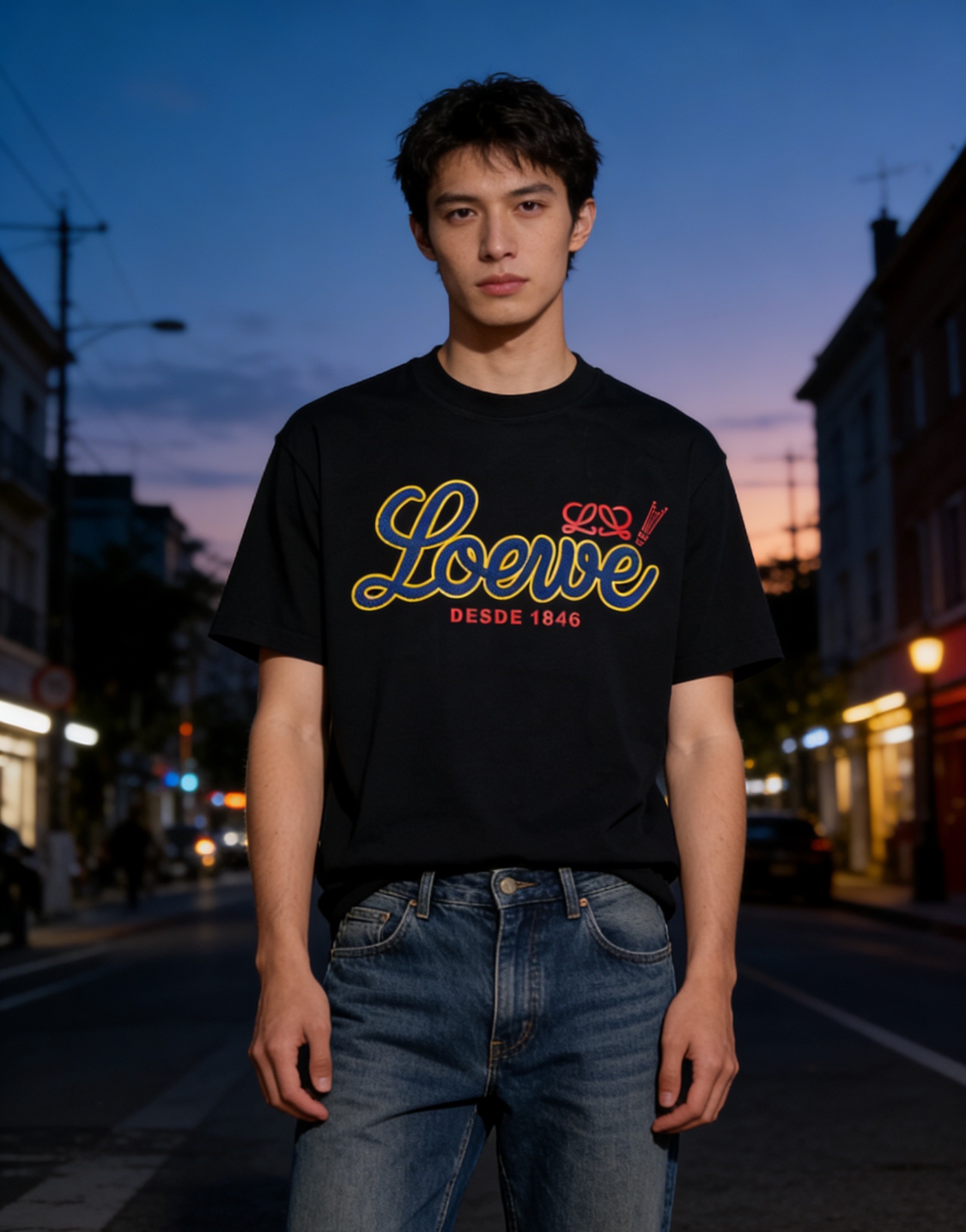 Loe patch letter t-shirt