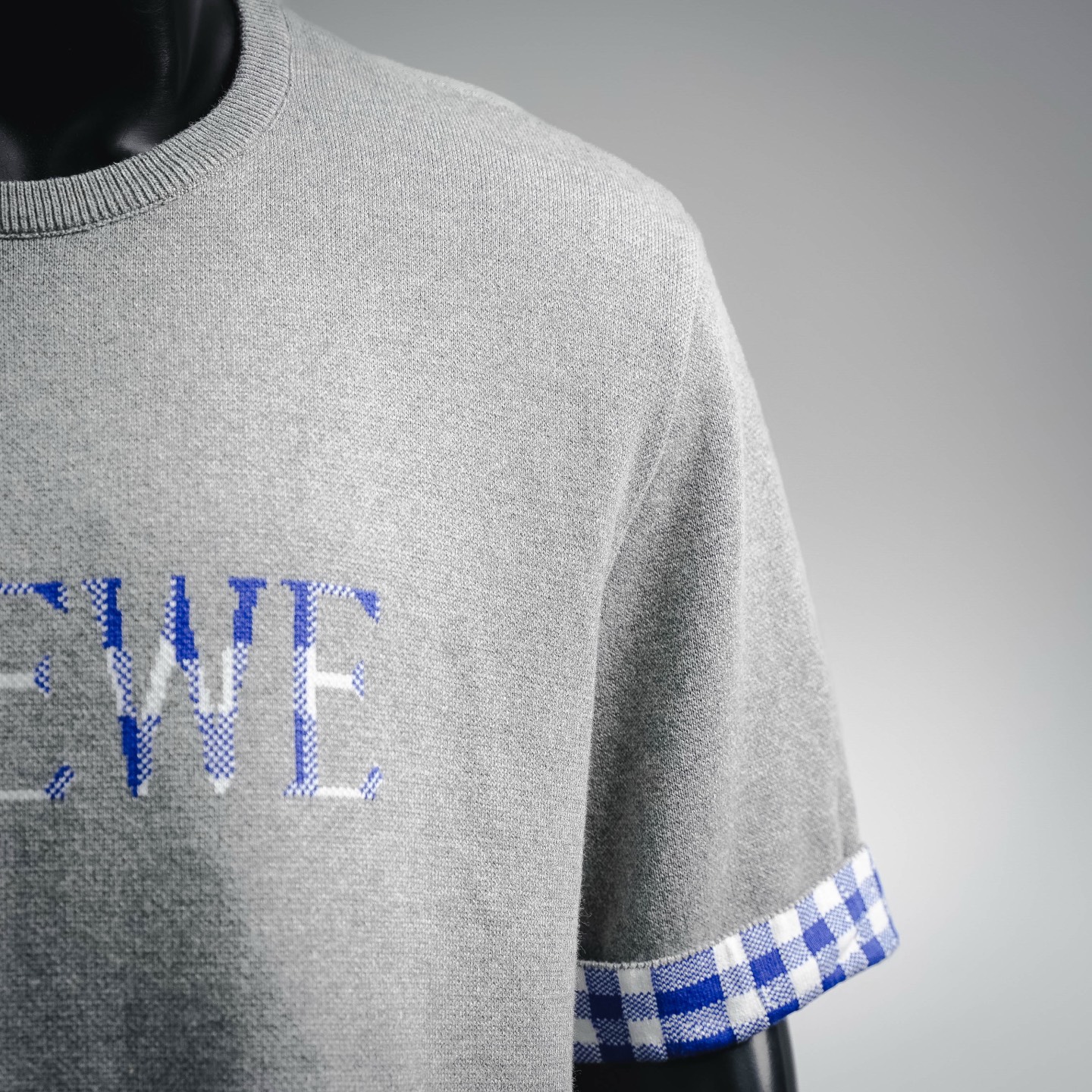 Loe plaid knit t-shirt
