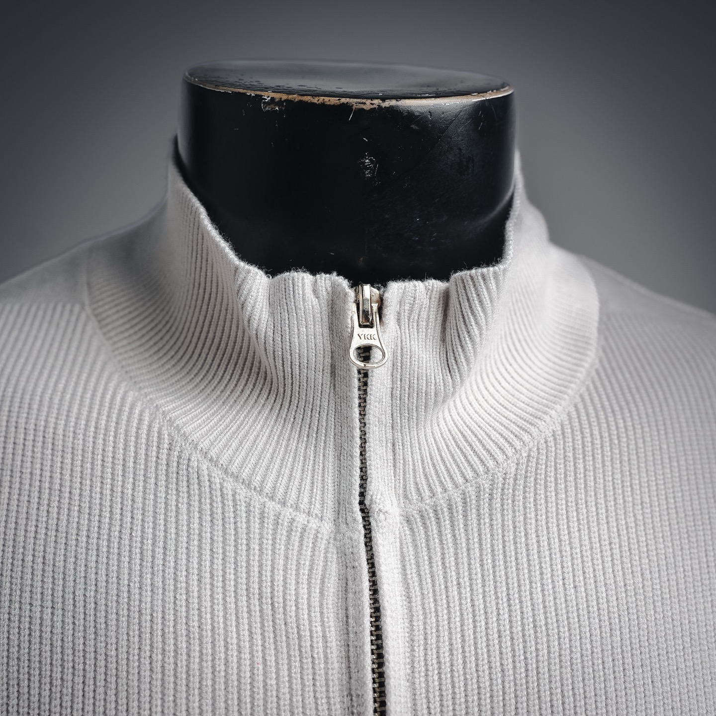 Stone zip-up sweater coat