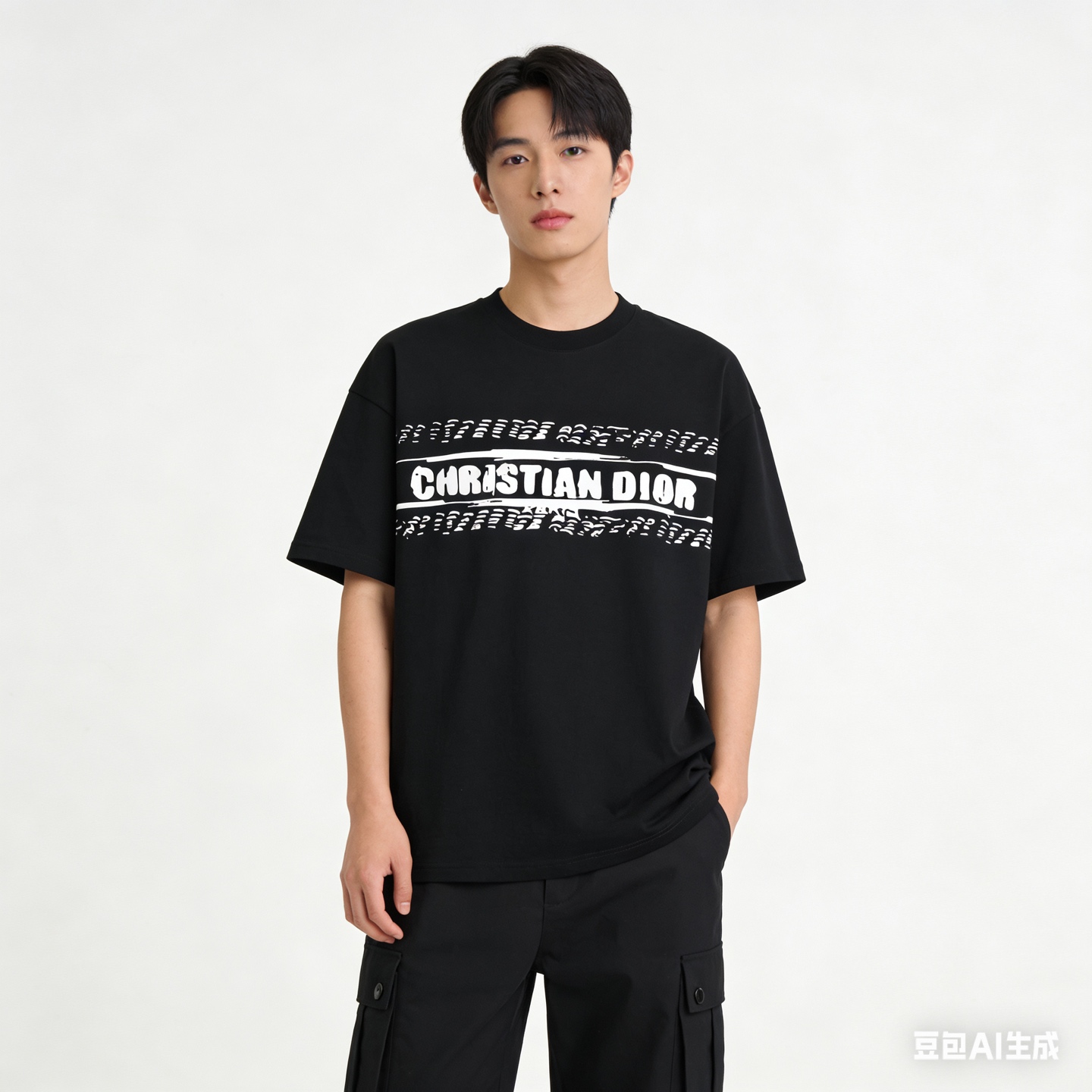 CD letter graffiti-print t-shirt
