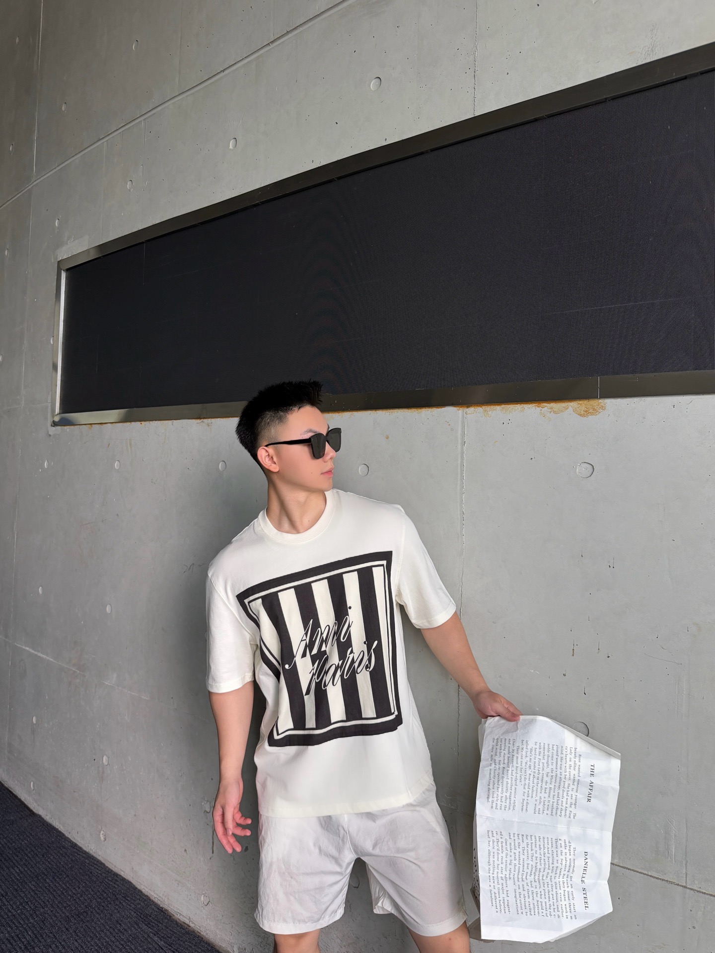 Ami letter striped  t-shirt