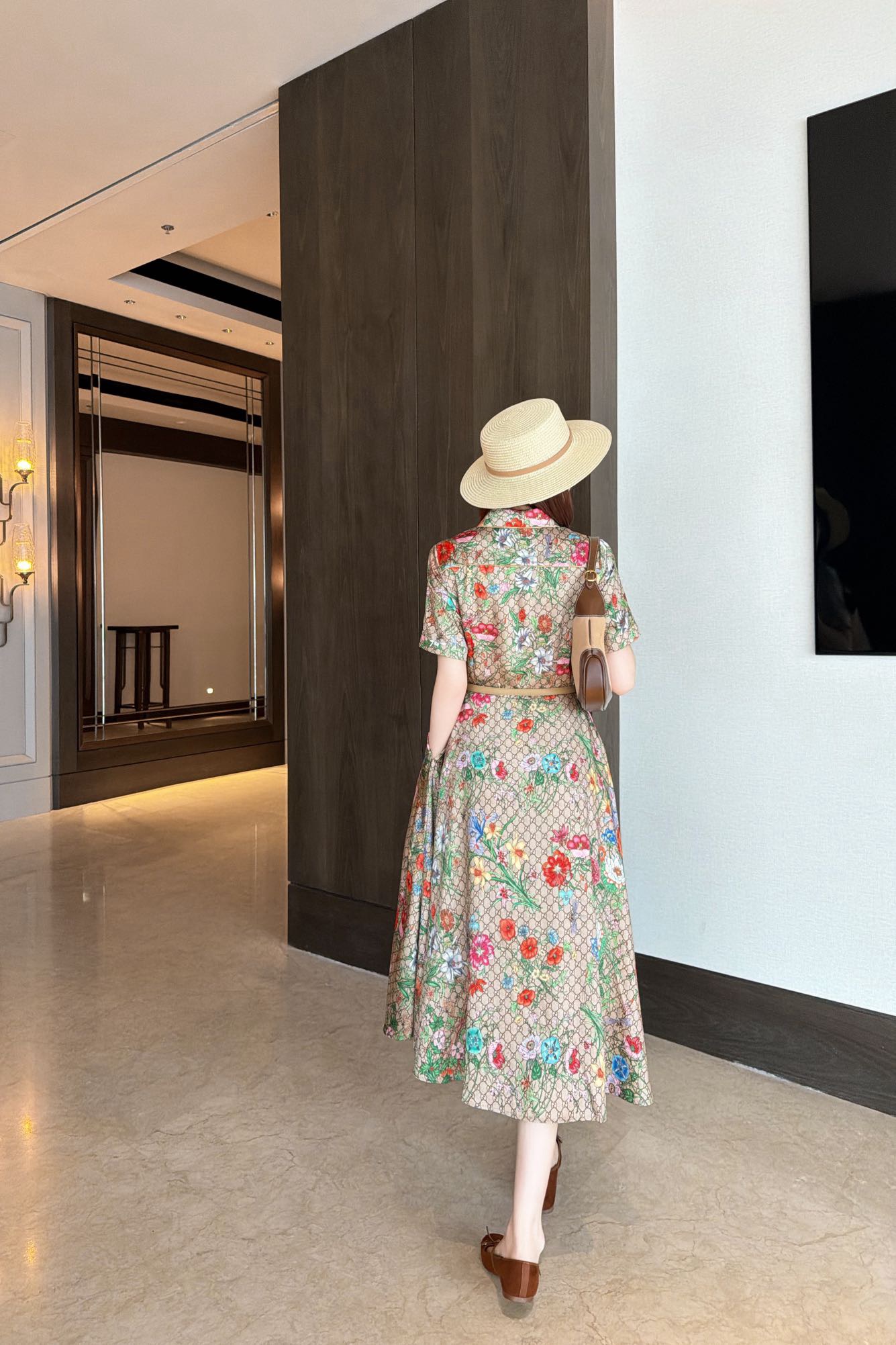 Guc 26ss print floarl dress