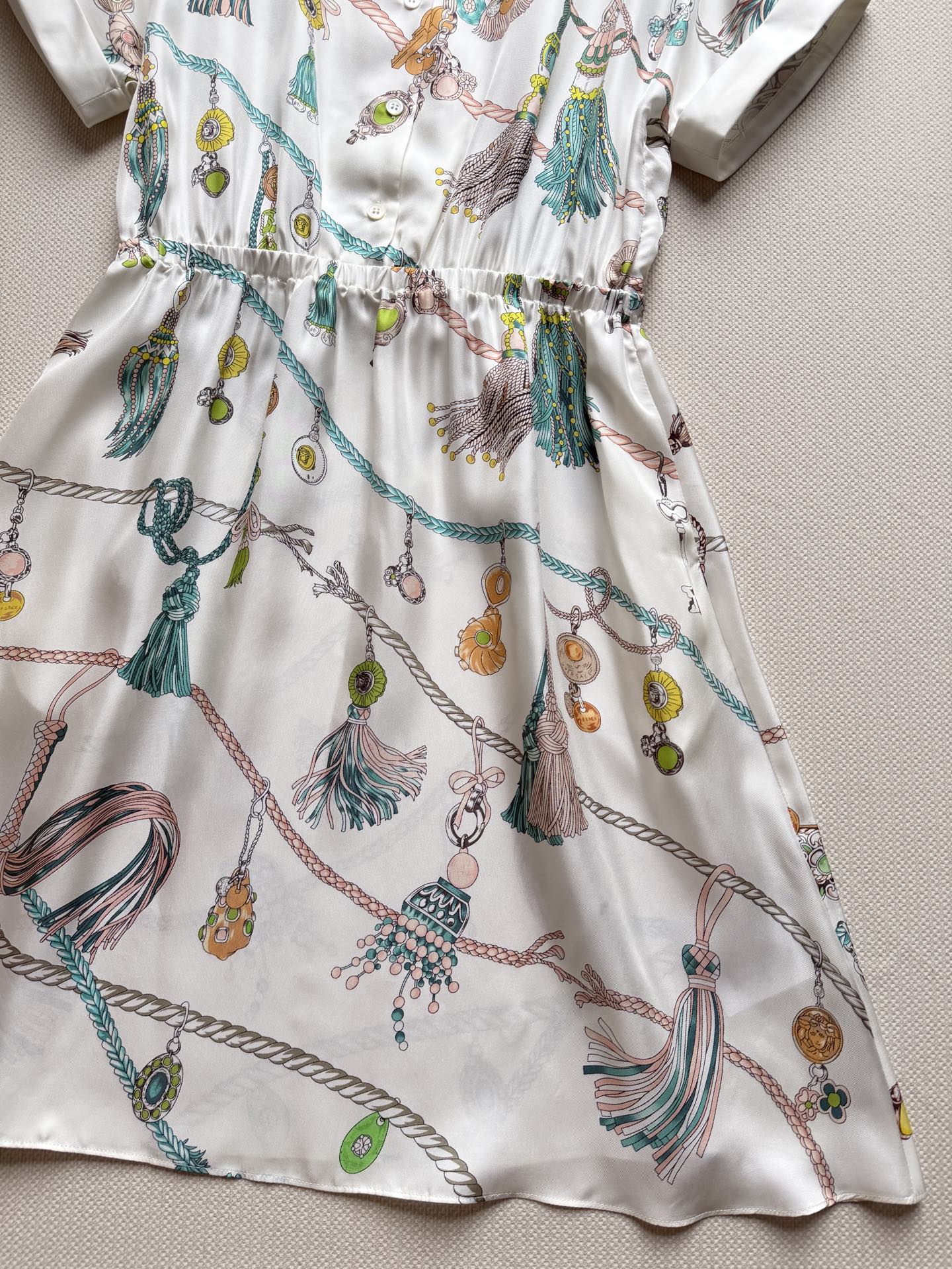 Vers 26ss Printed Shirt Dress