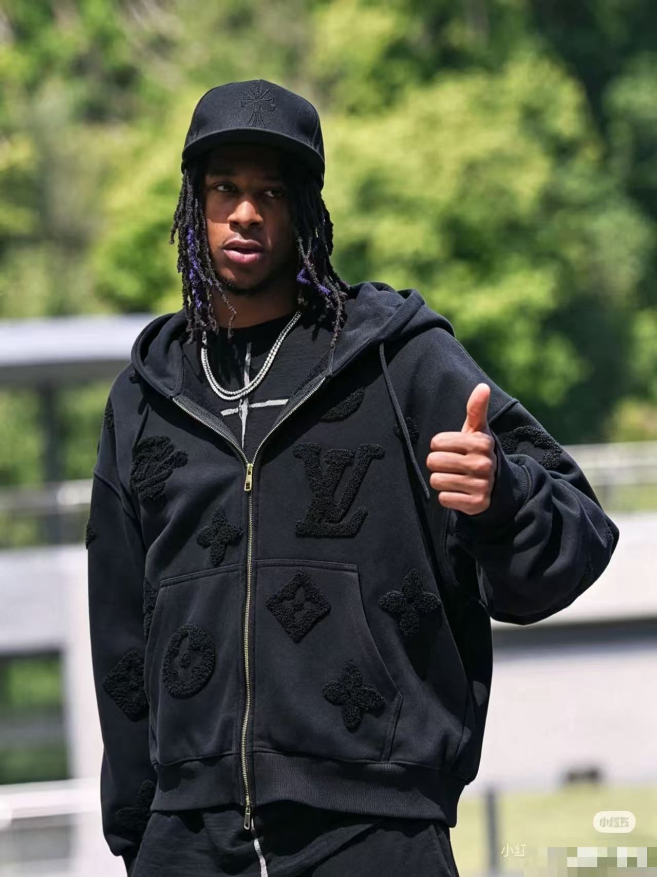 Louis chenille appliqué zip-up jacket