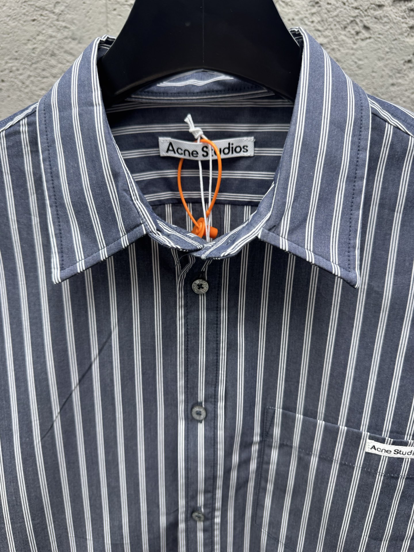 Acne logo badge striped shirts
