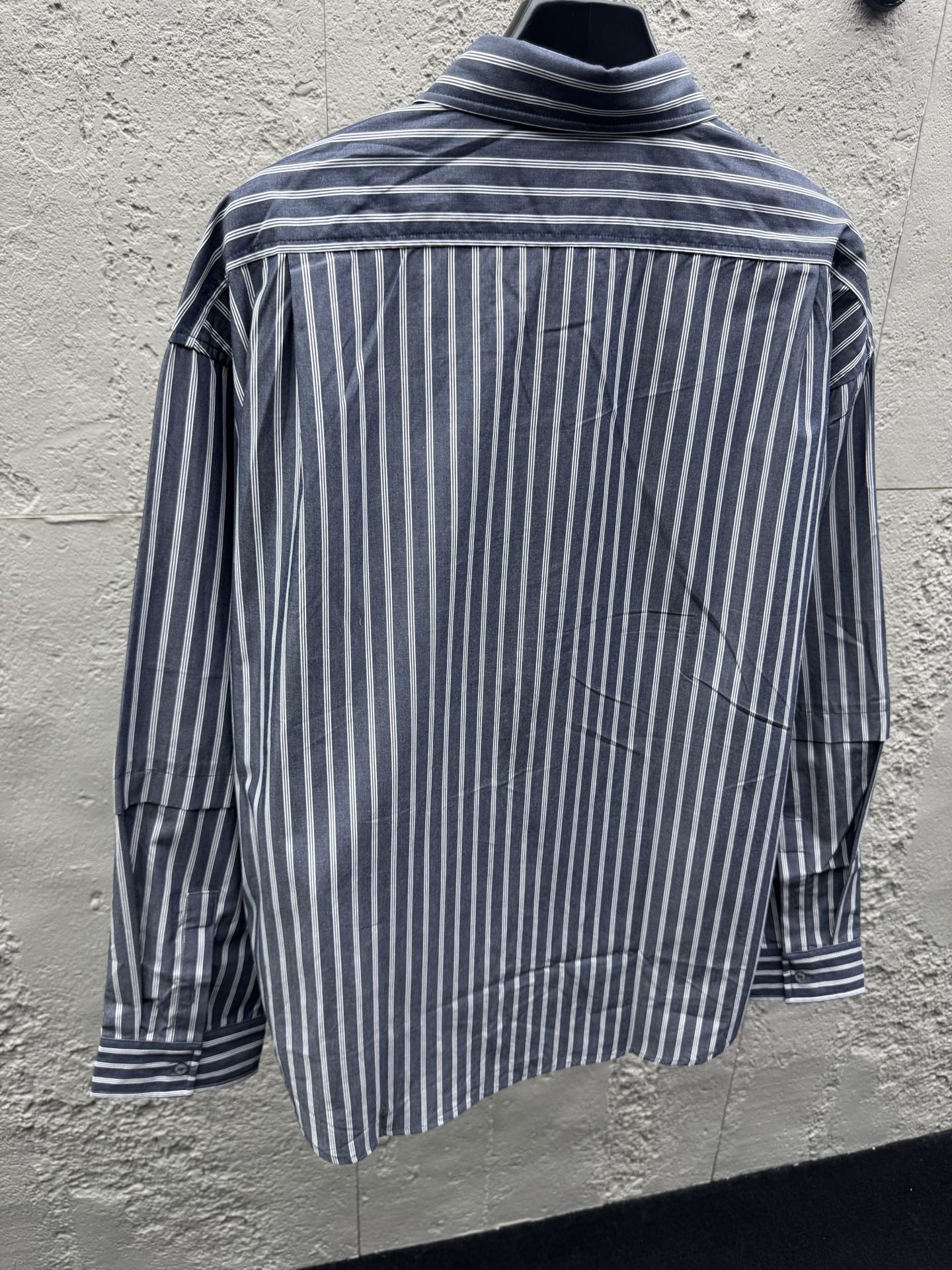 Acne logo badge striped shirts