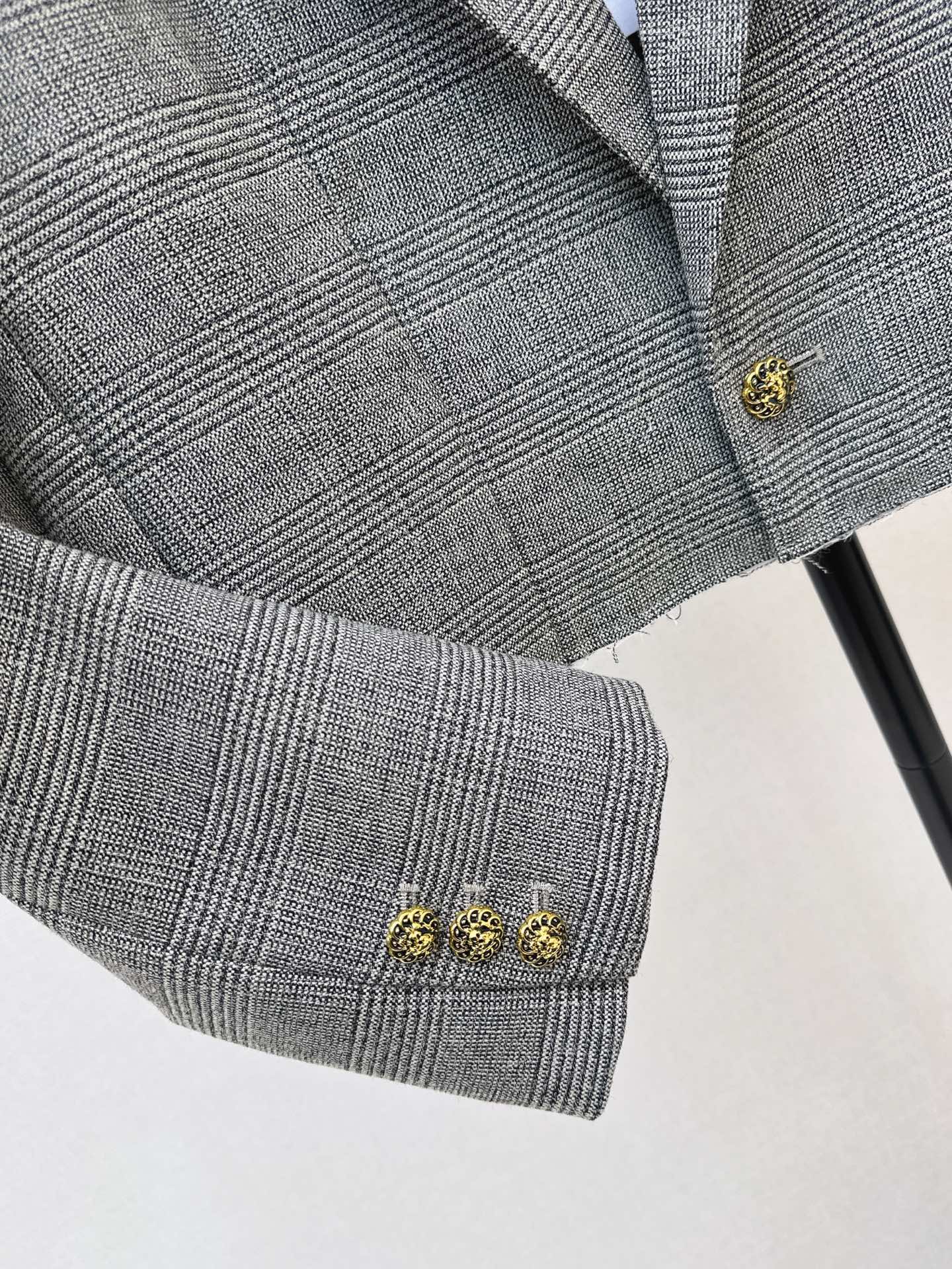 Chan 26fw check cropped jacket