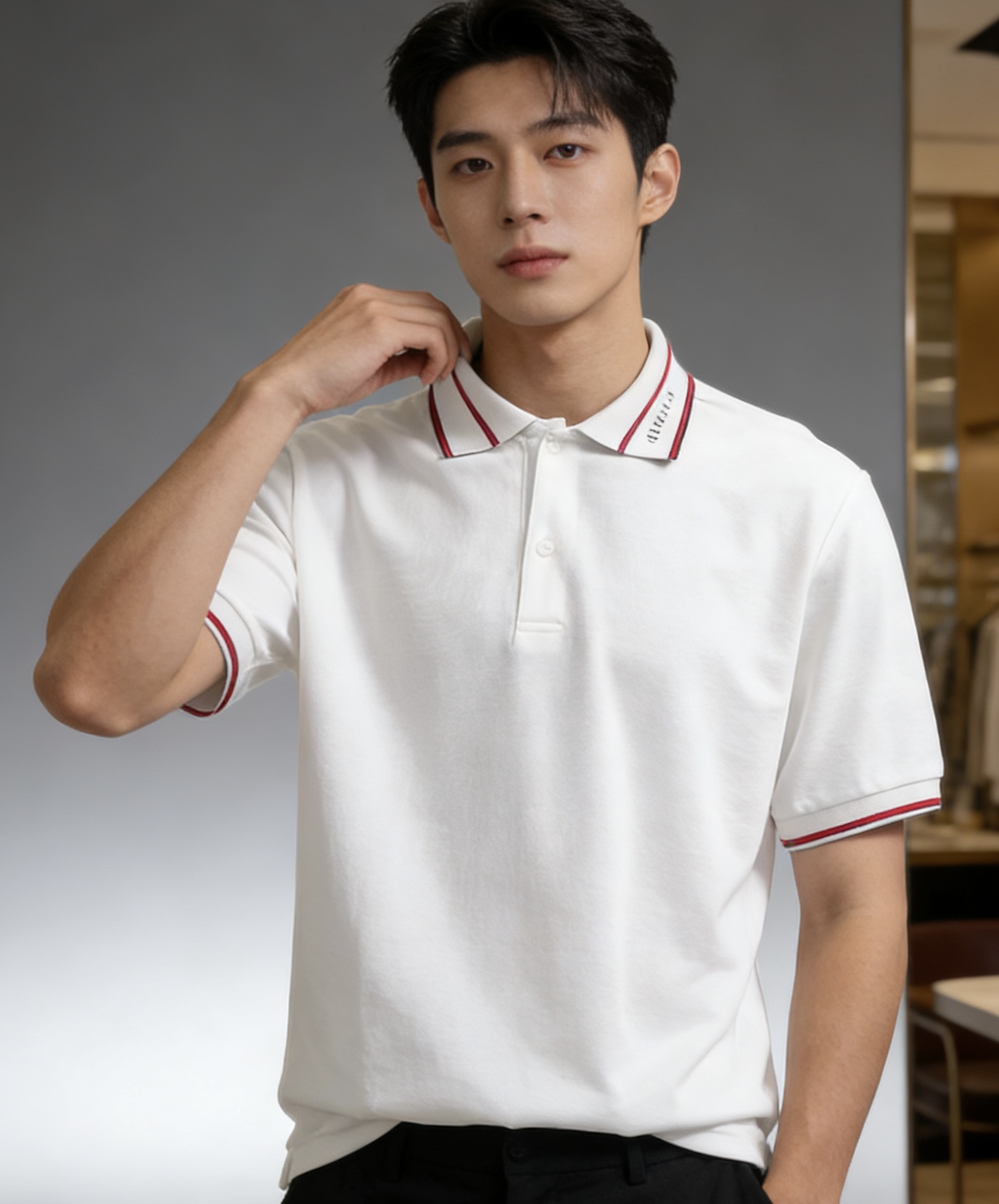 Guc ribbed jacquard Polo