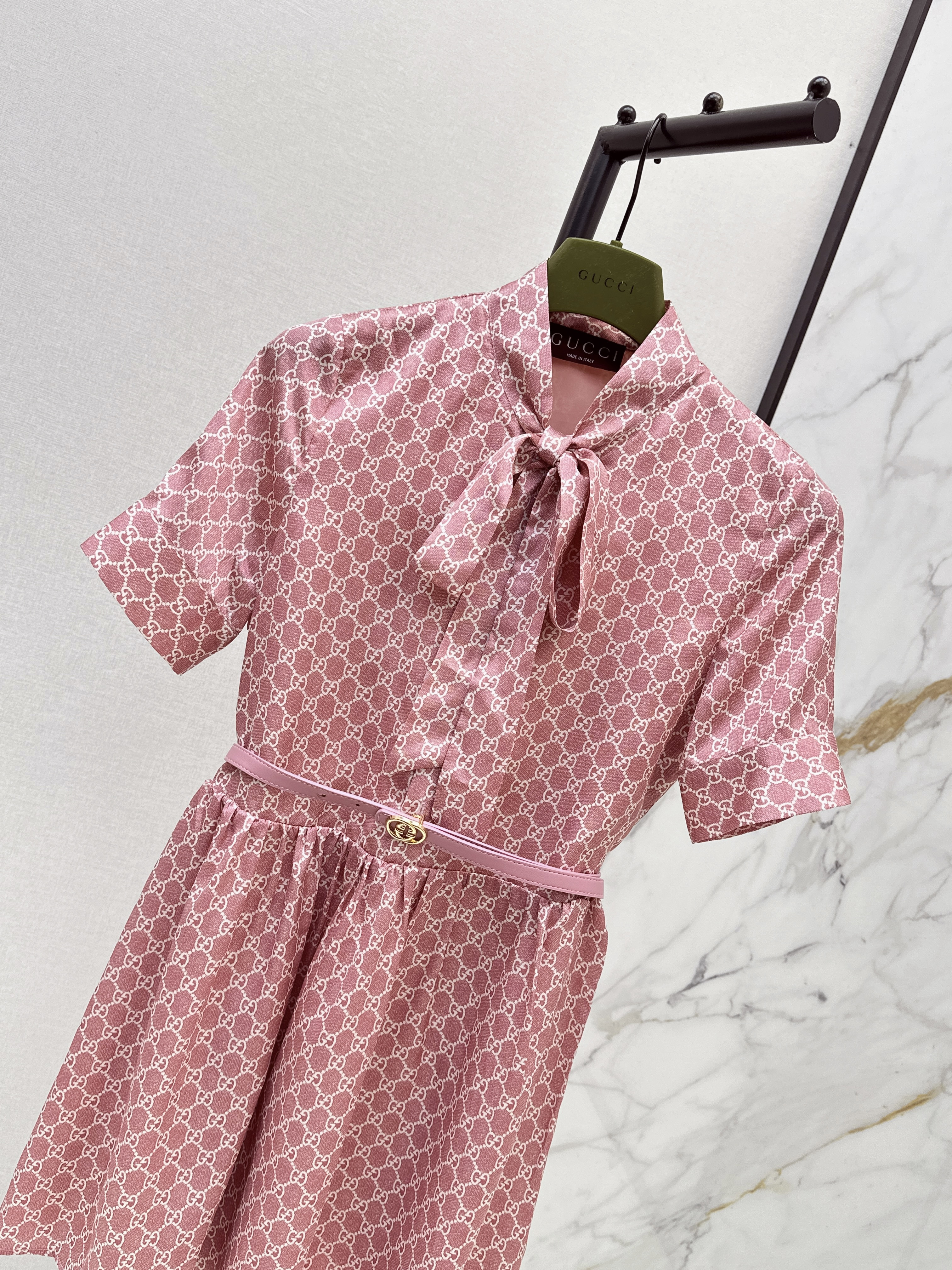 Guc 26ss print ribbon dress