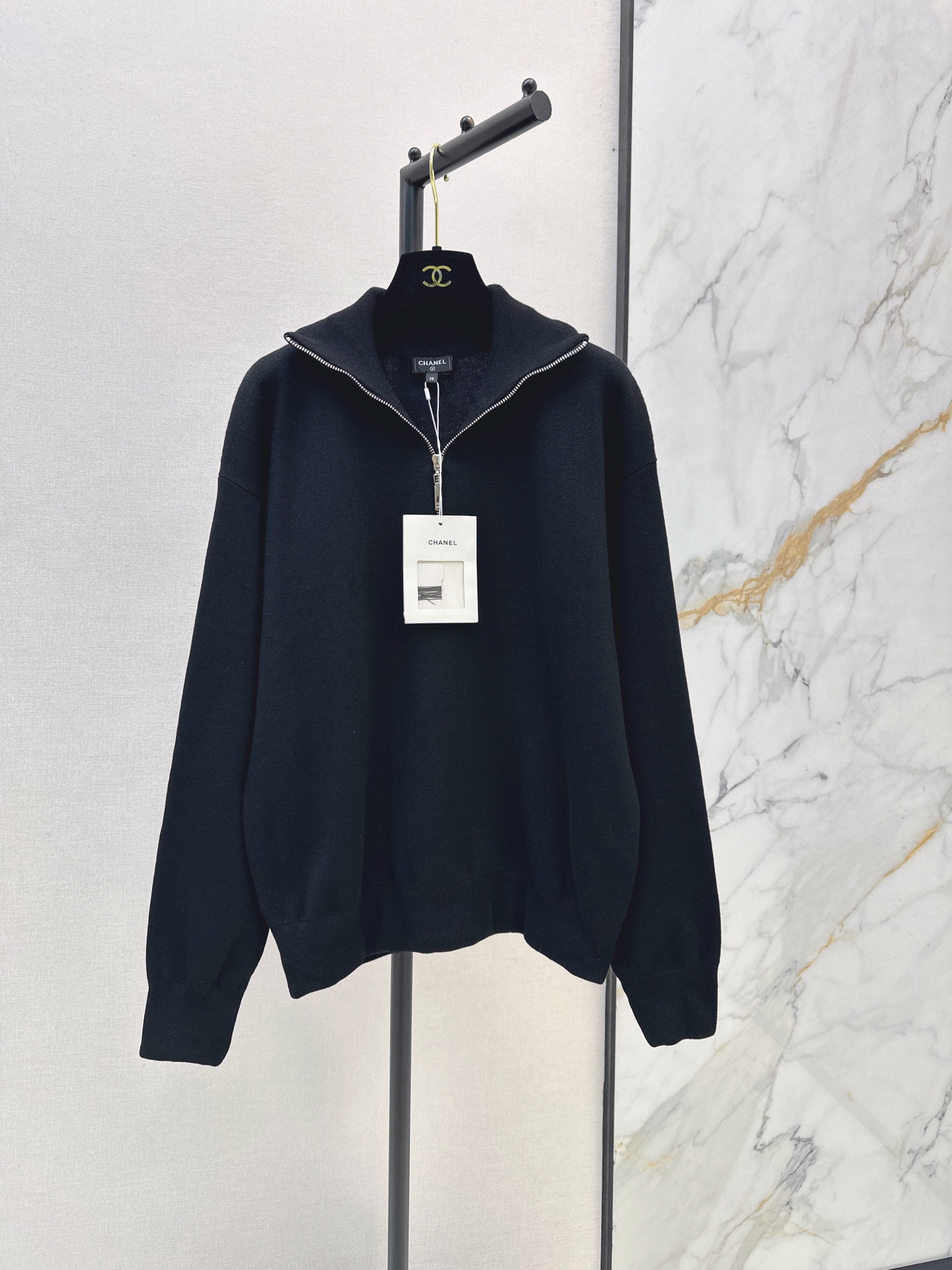 Chan 26fw zip-up knitwear