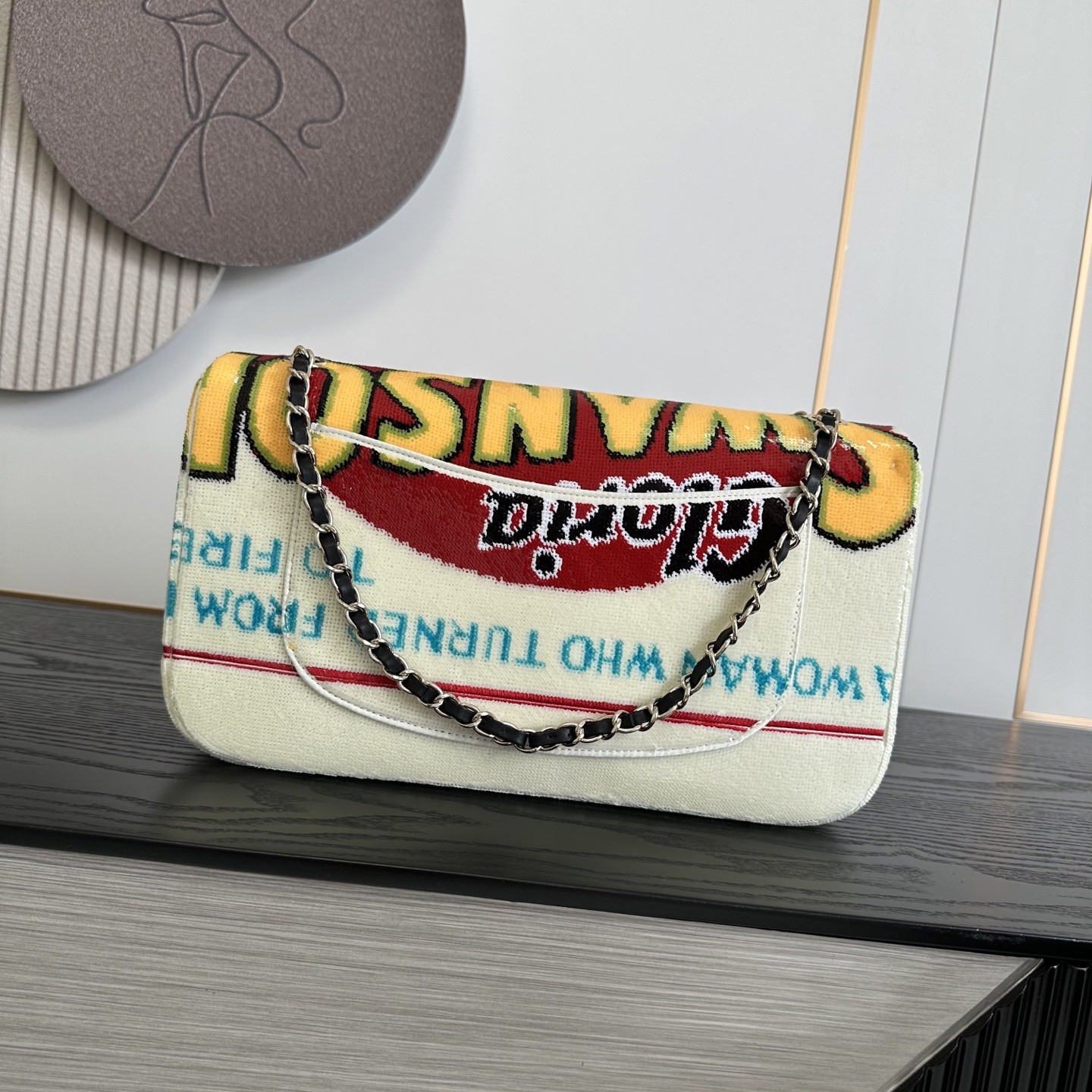 Chan 26A Graphic Sequin Shoulder Bag