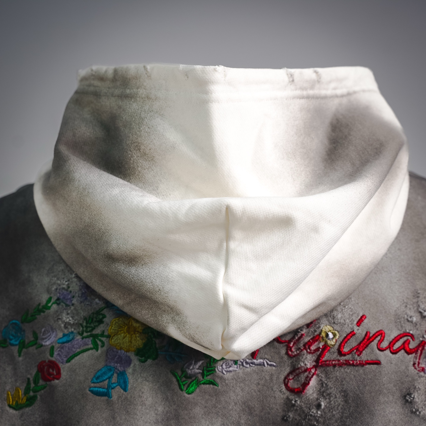 Louis embroidered ripped hoodie