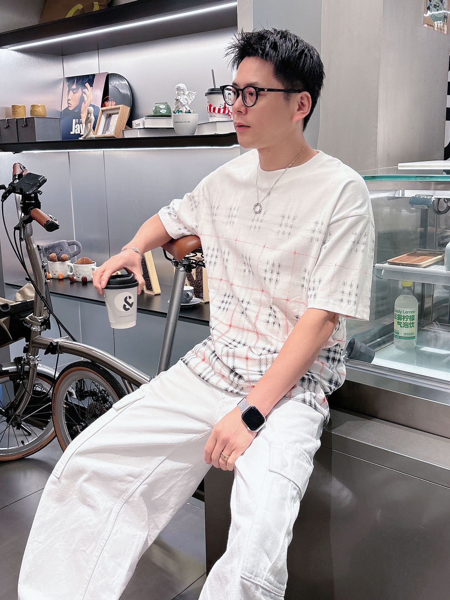 Bur gradient plaid t-shirt
