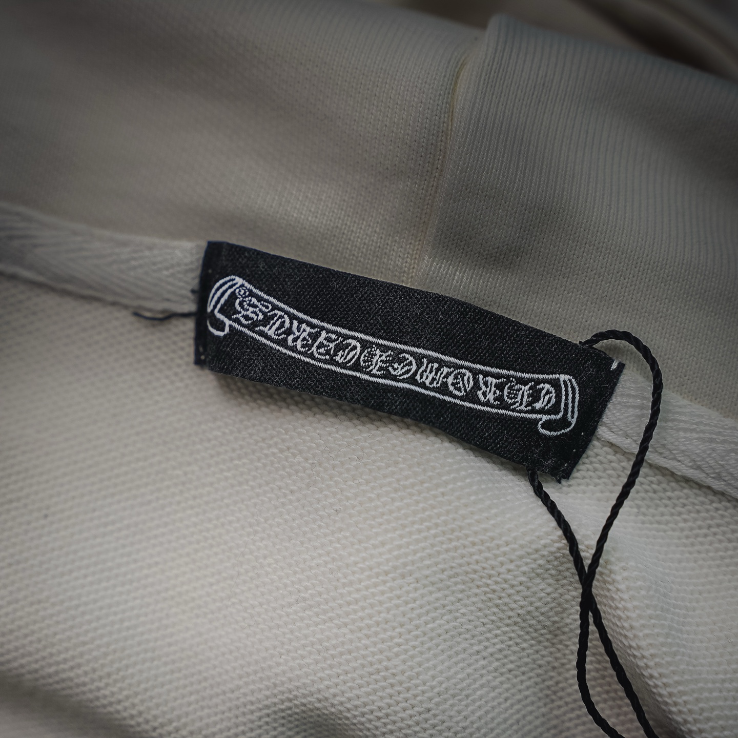 Chrome washed applique hoodie