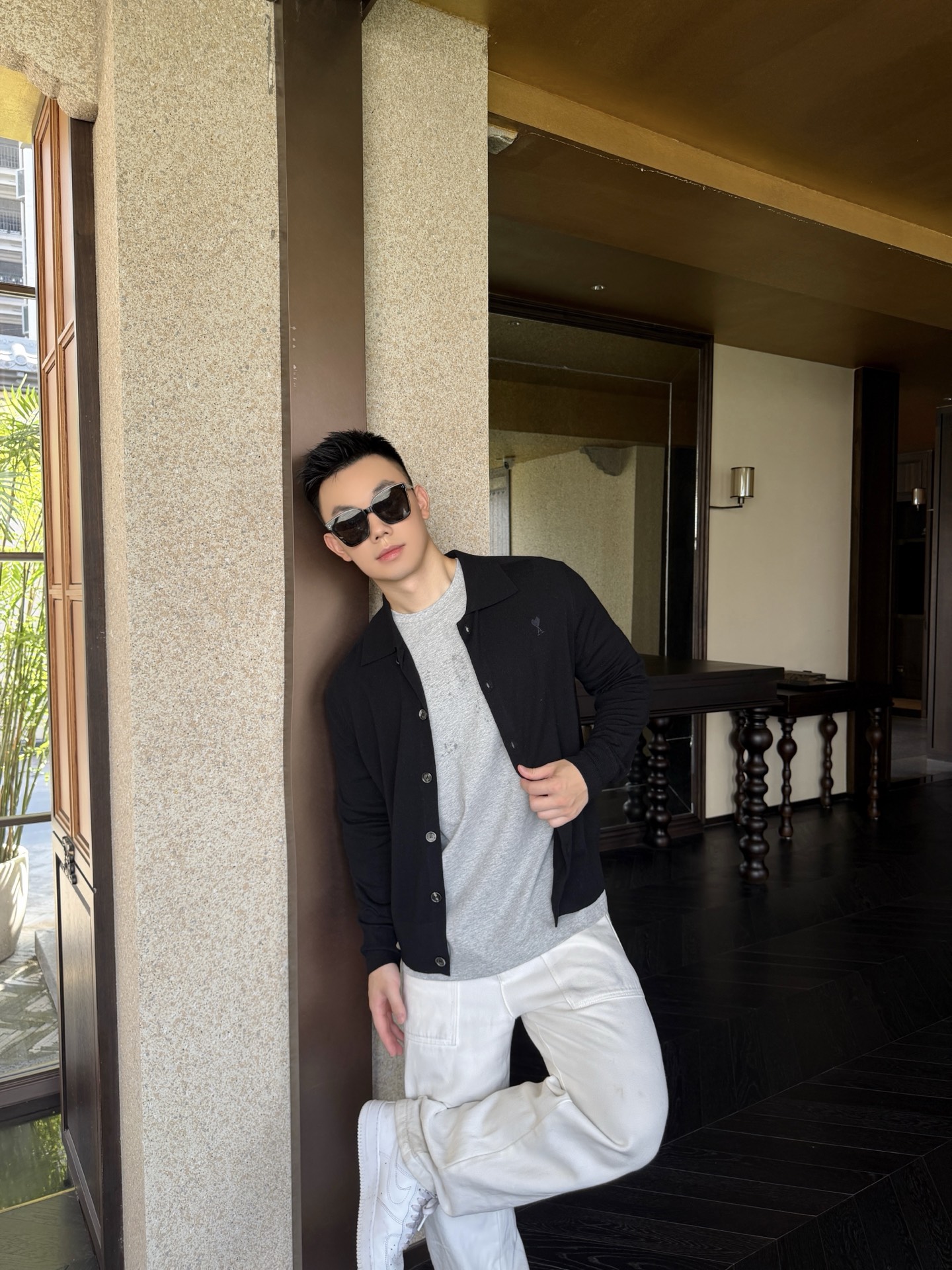 Ami knit wool cardigan
