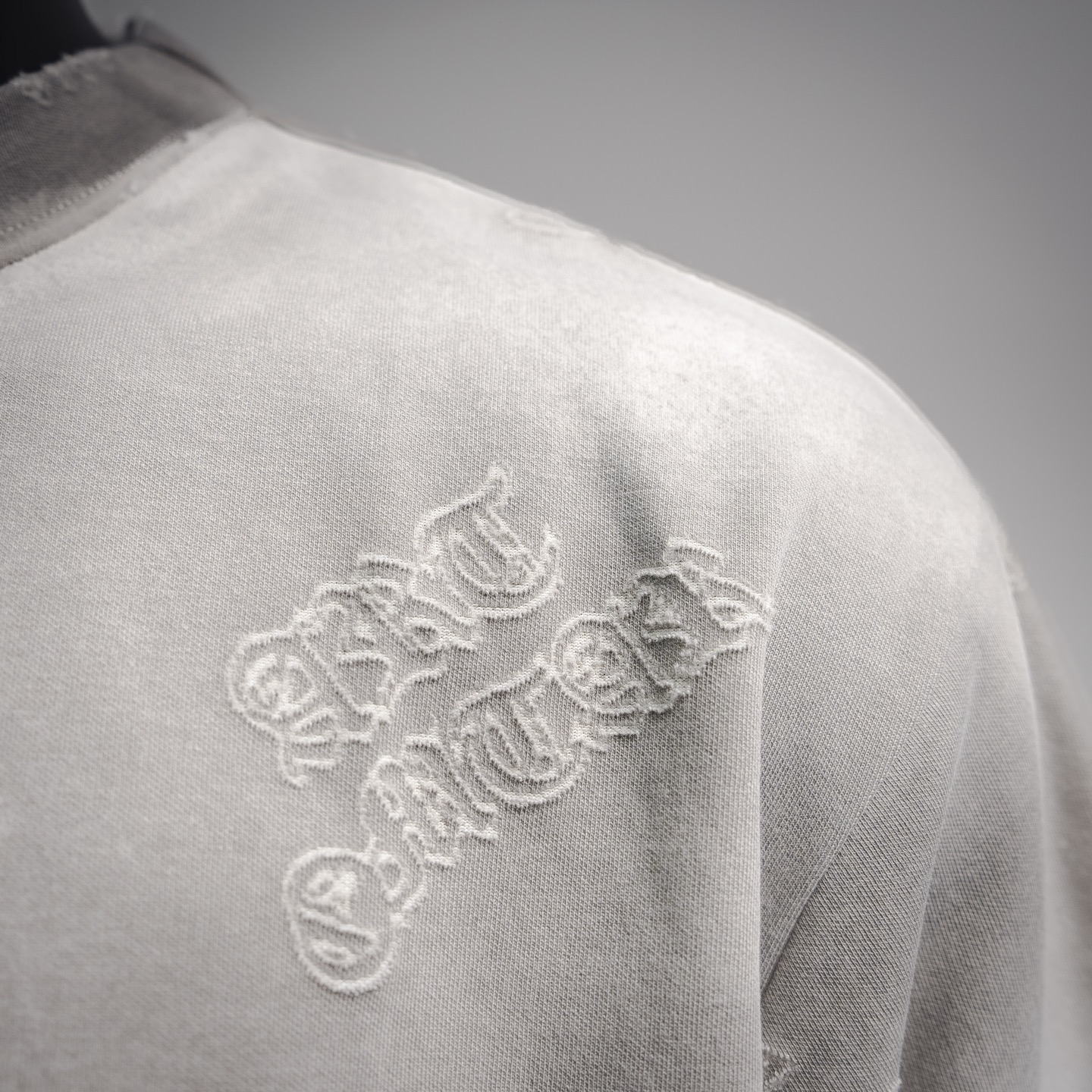 Chrome embossed cross washed t-shirt