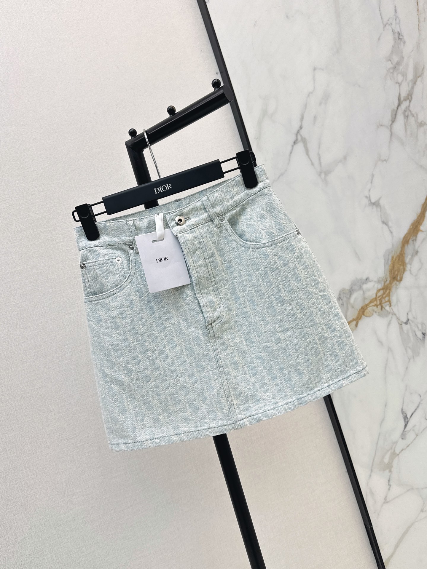CD 26ss jacquard denim skirt