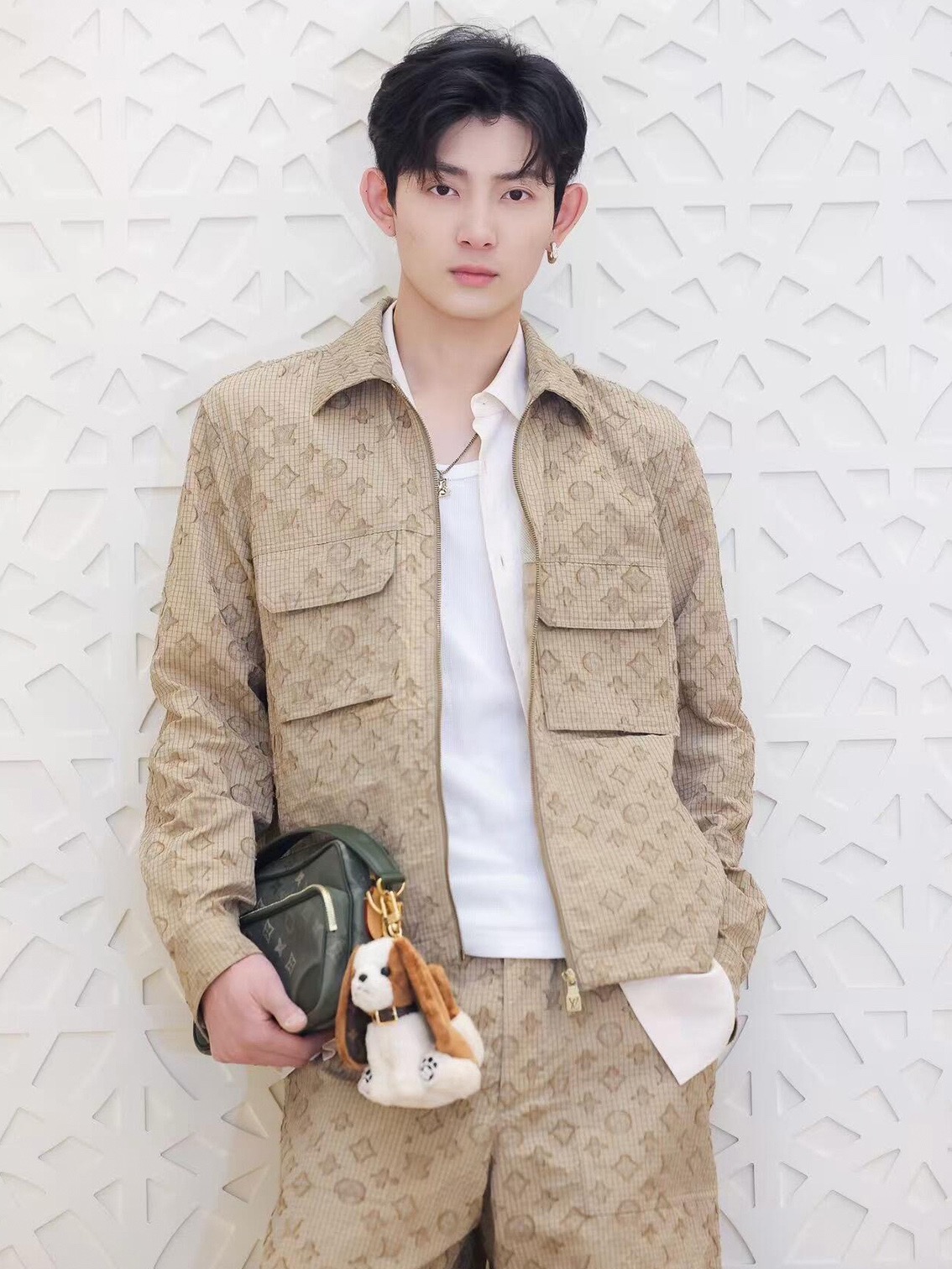 Louis all-over jacquard zip-up jacket