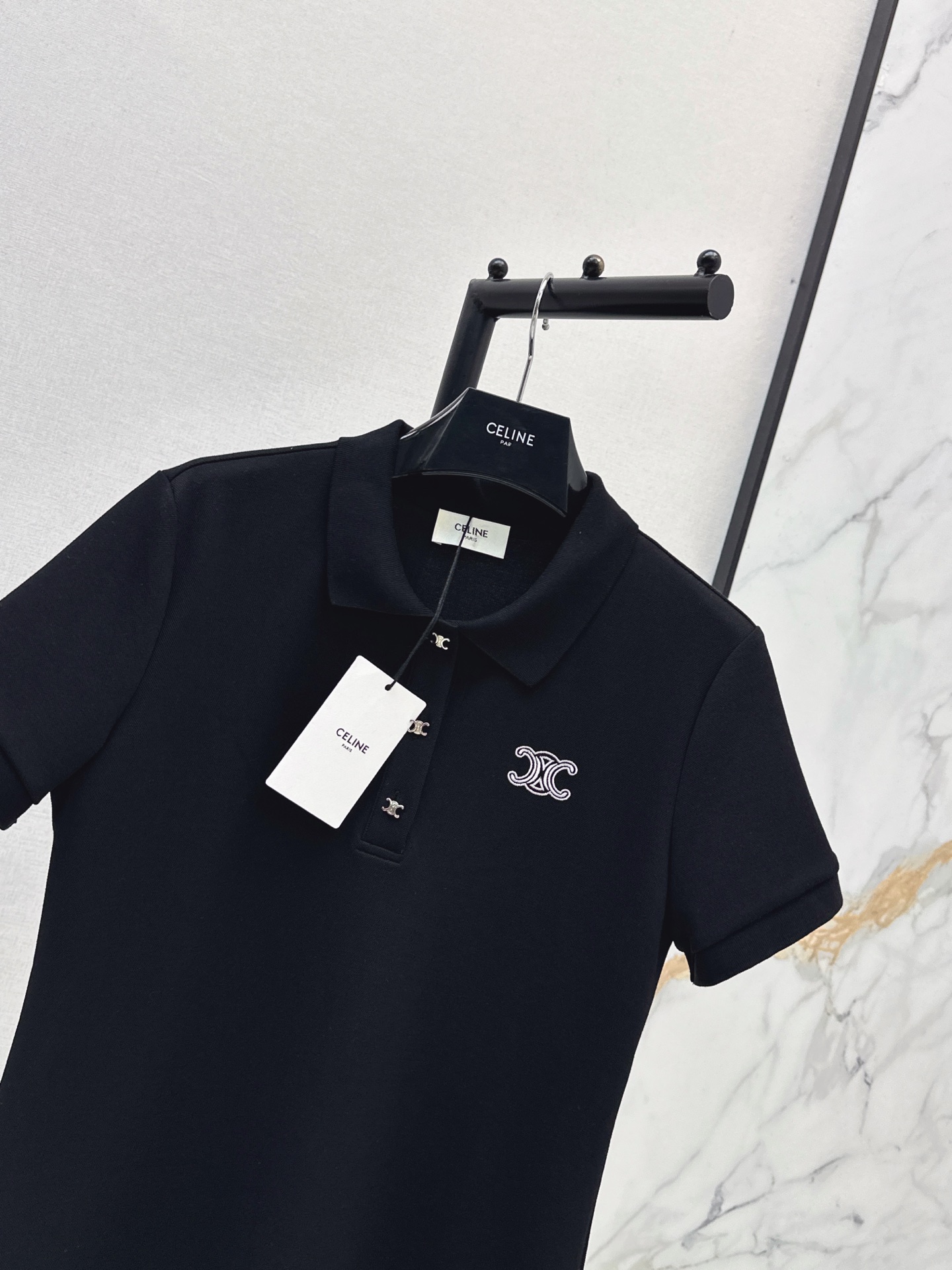 Celi 26ss embroidery polo dress