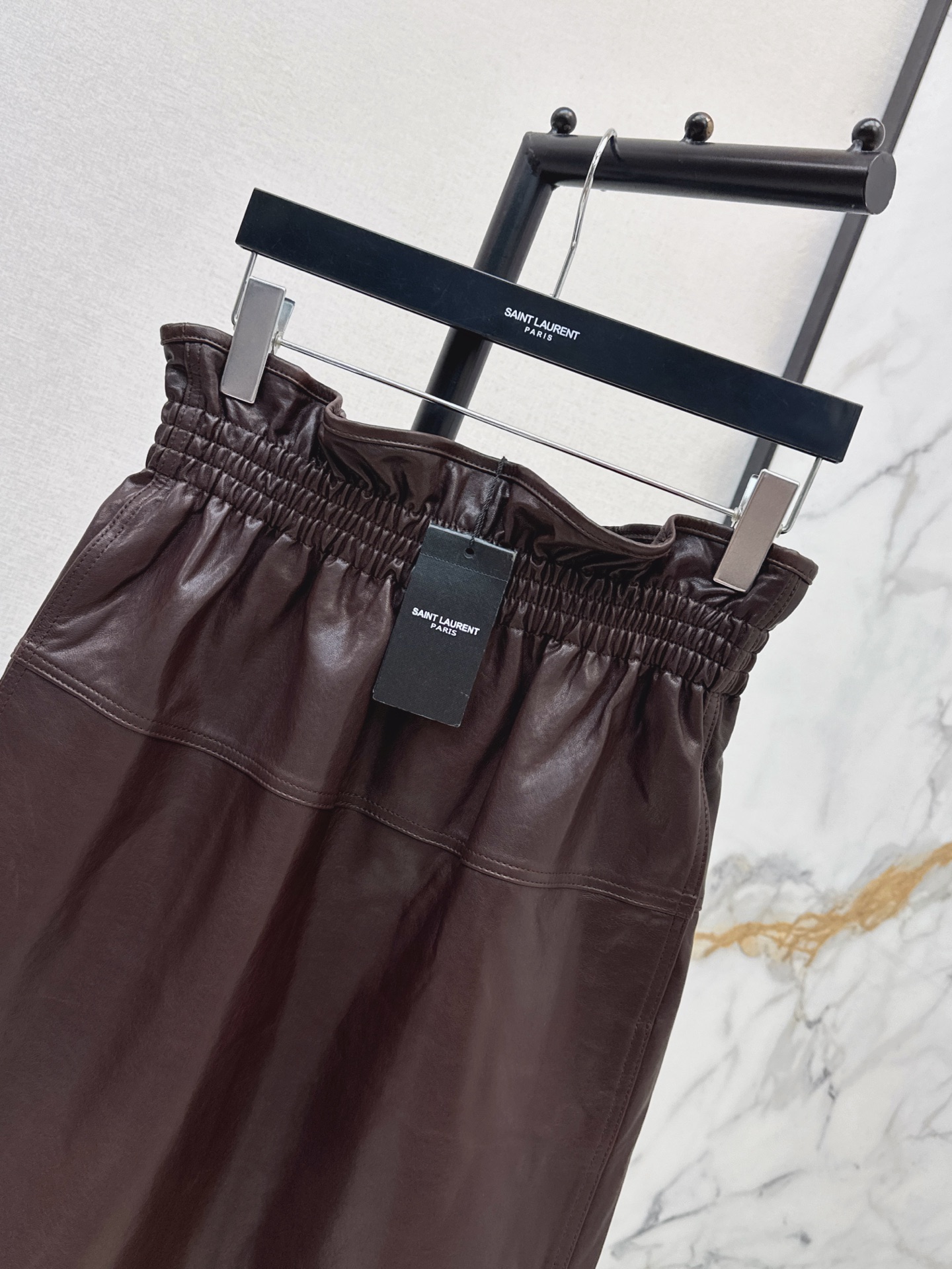 Sain 26ss leather skirt