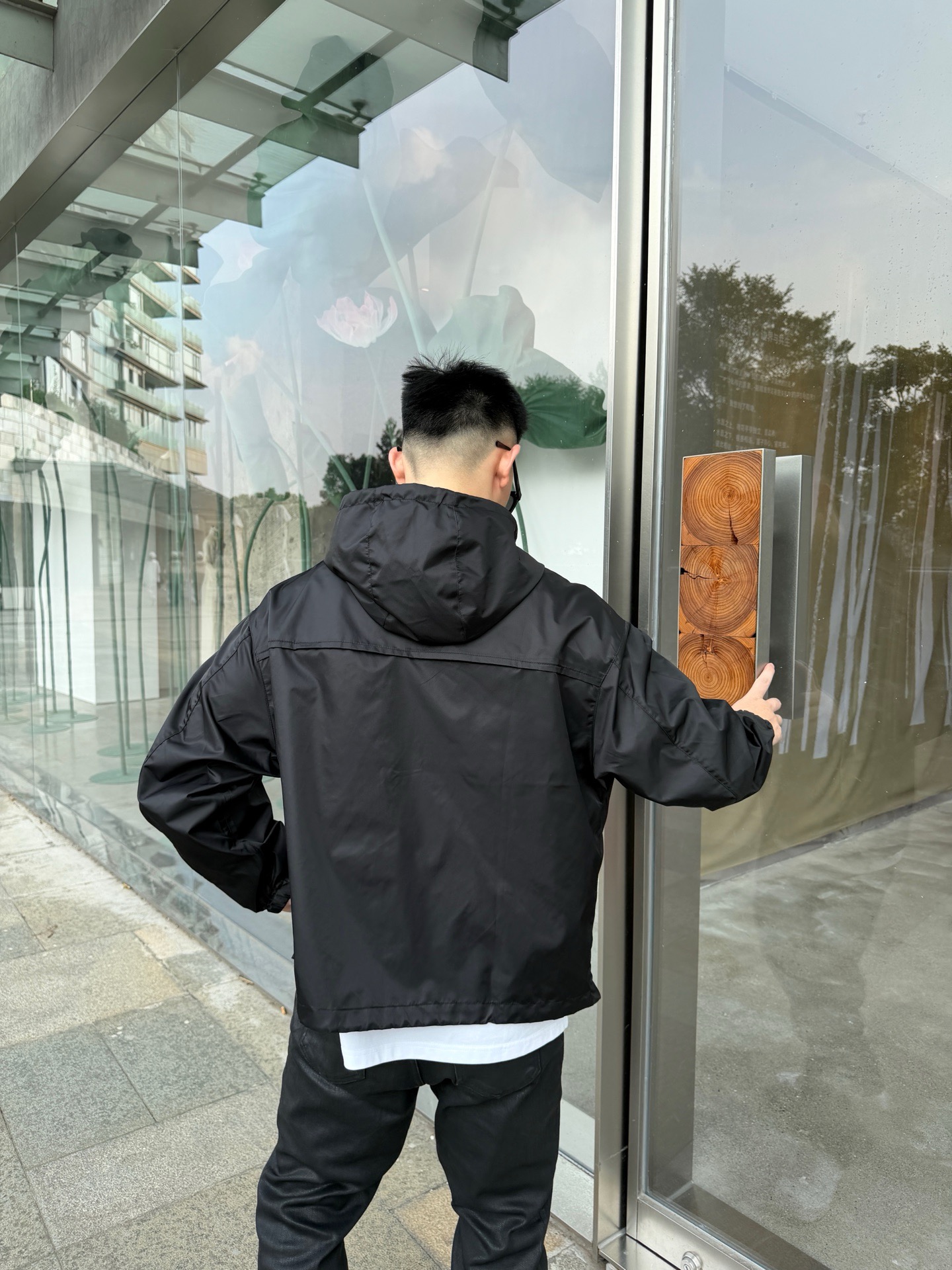 Pra logo badge hooded jacket