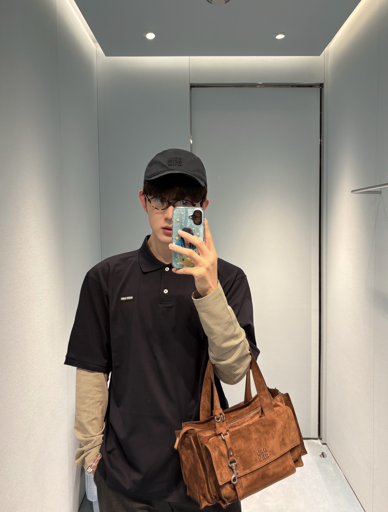 Miu two-layer polo sweatshirt