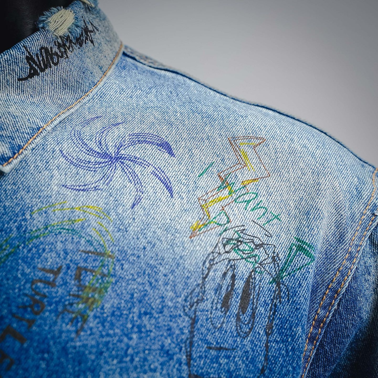 Balen graffiti distressed jacket