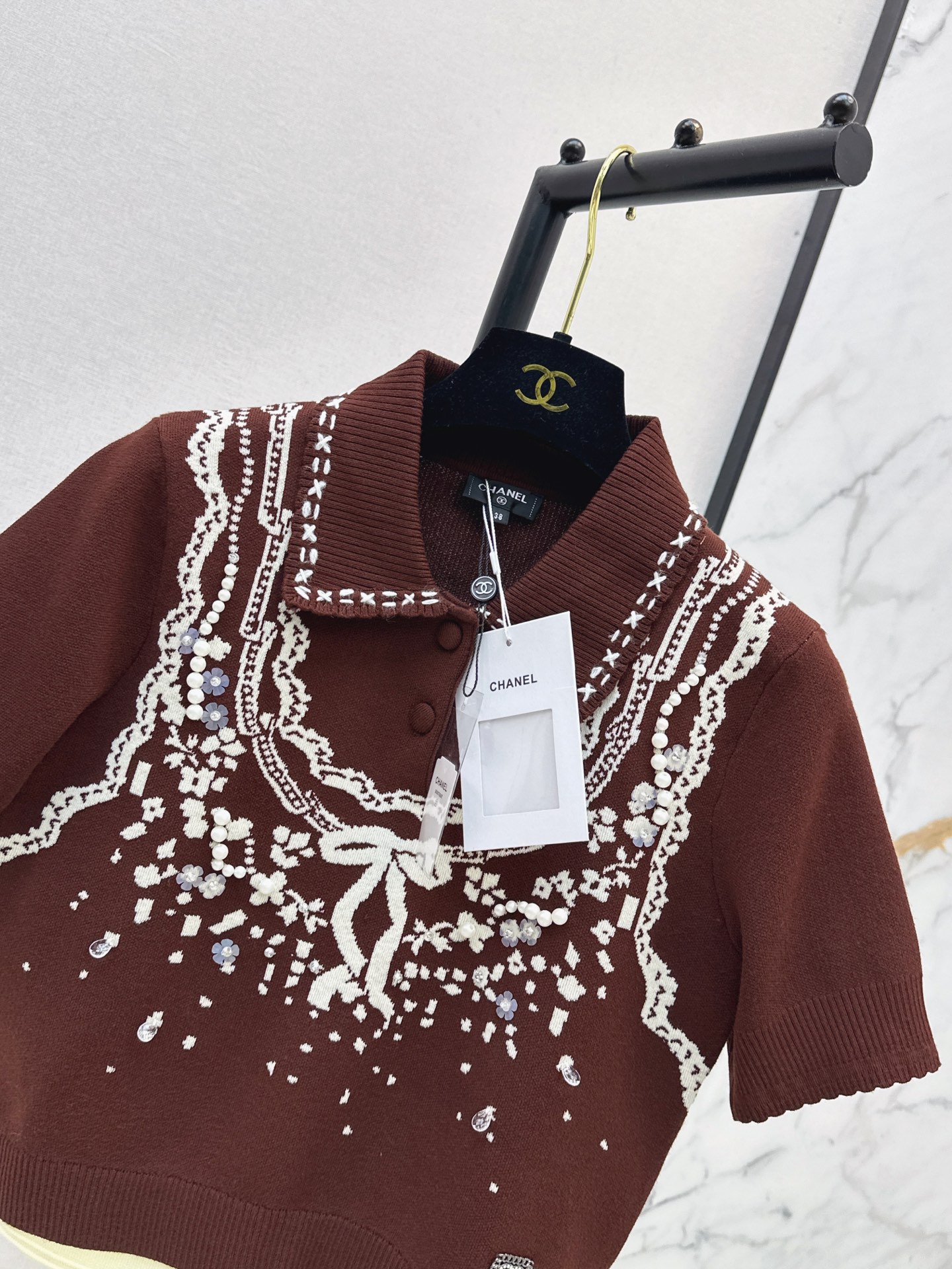 Chan 26ss jacquard knit sweater