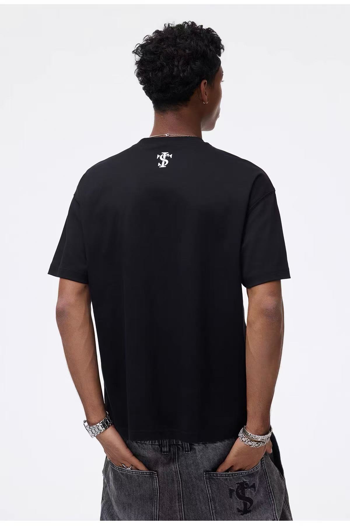 Stk rhinestone printed t-shirt