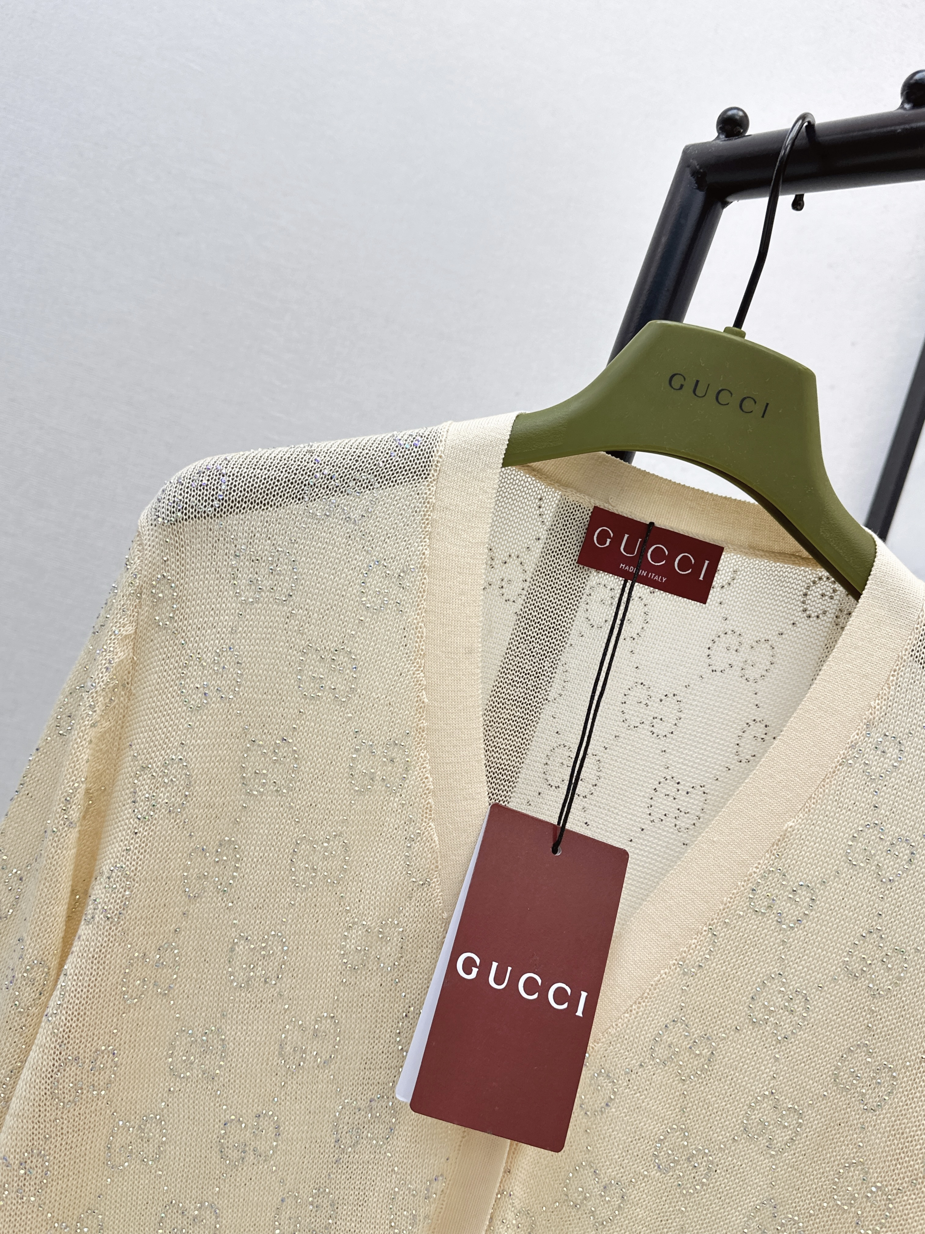 Guc 26ss rhinestone cardigan