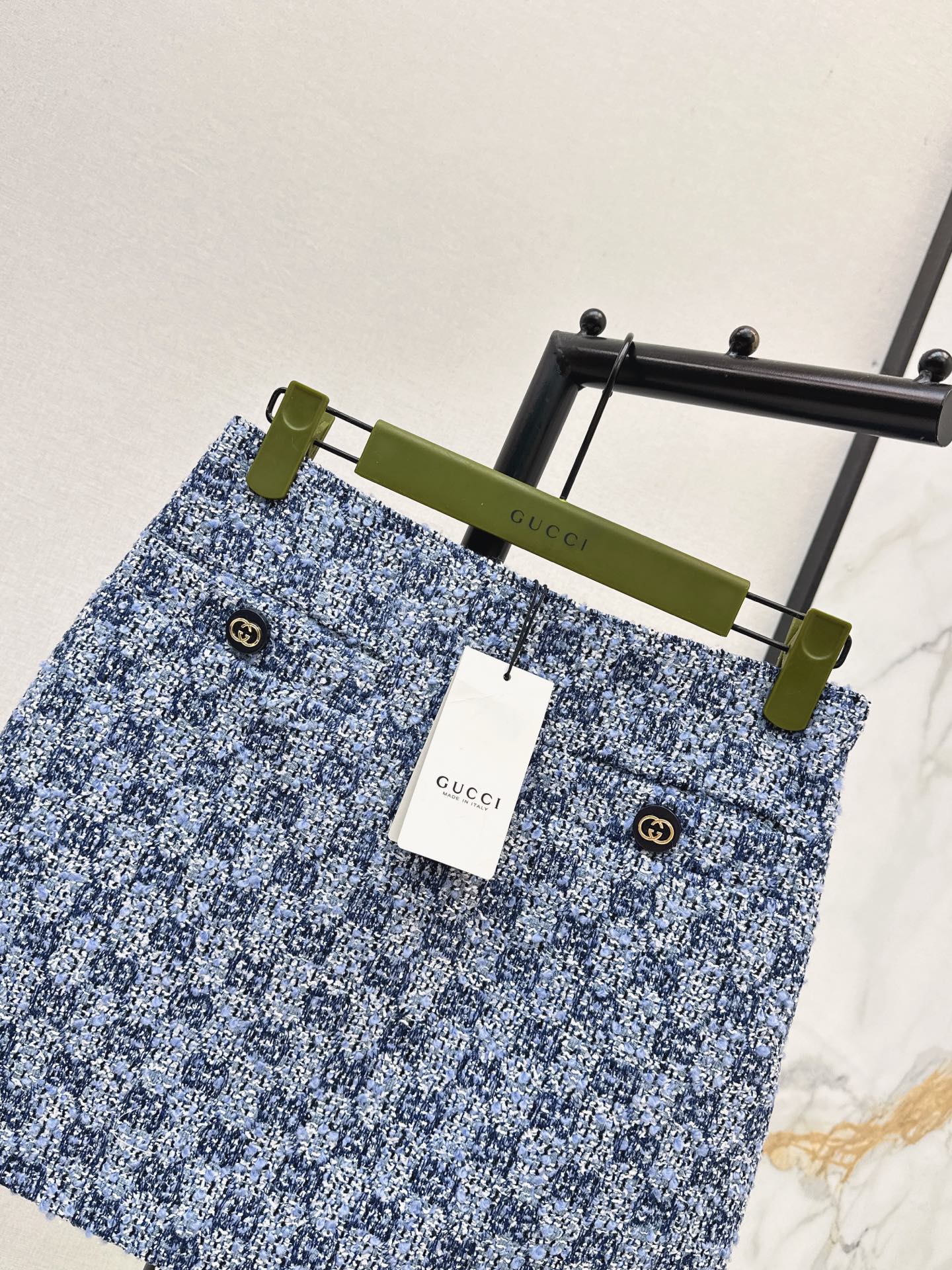 Guc 26ss jacquard tweed skirt