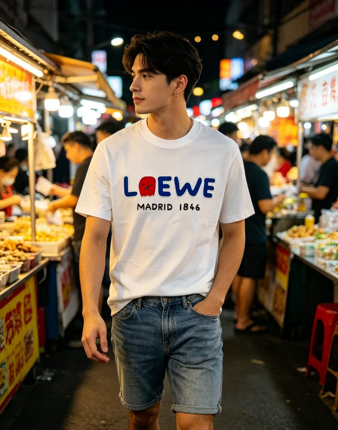 Loe flocked patch t-shirt