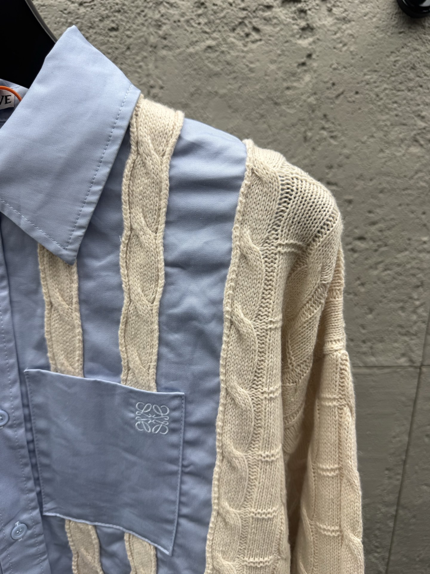 Loe embroidered splicing shirts