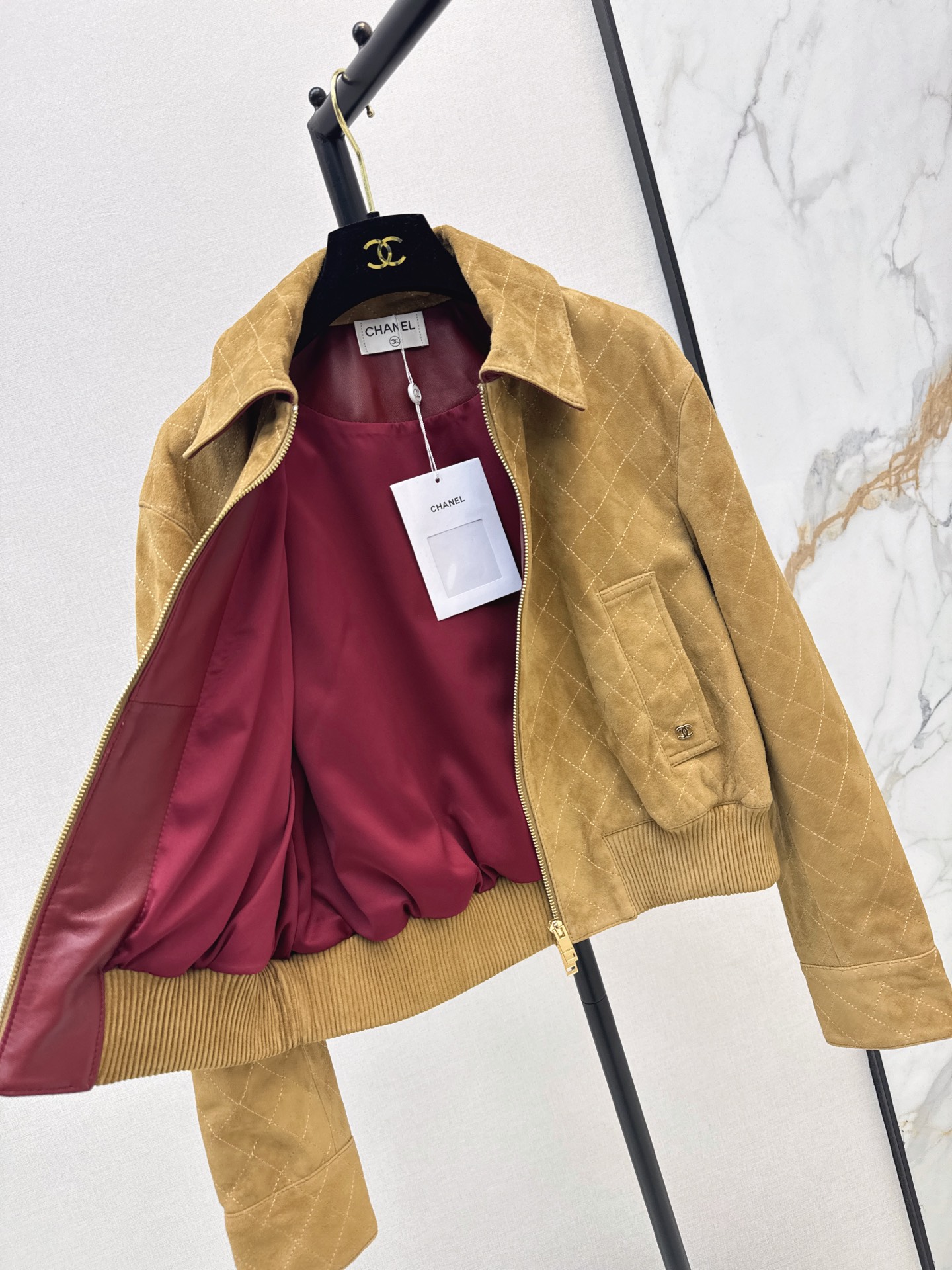 Chan 26fw suede leather jacket