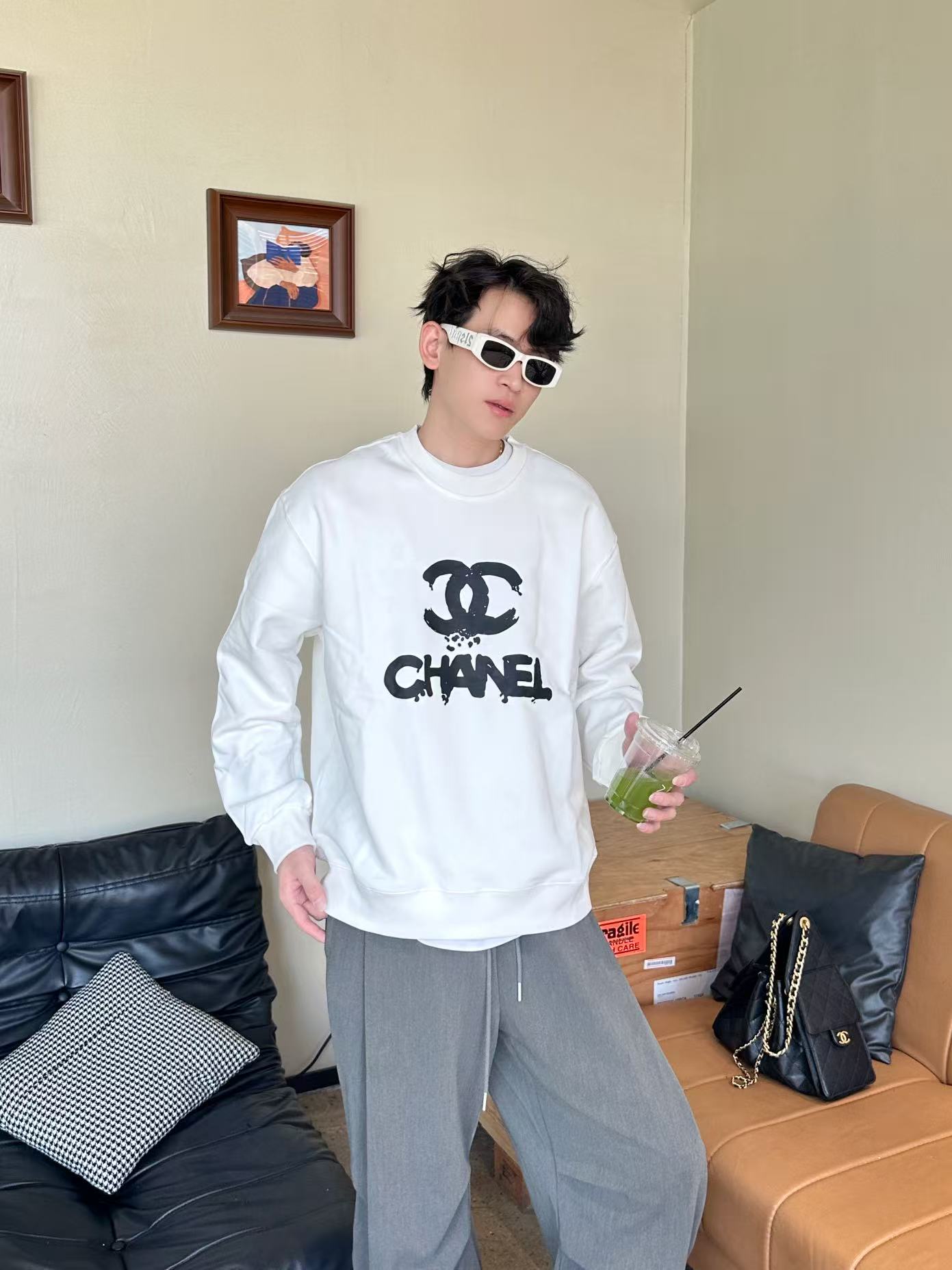 Chan logo print sweatshirt