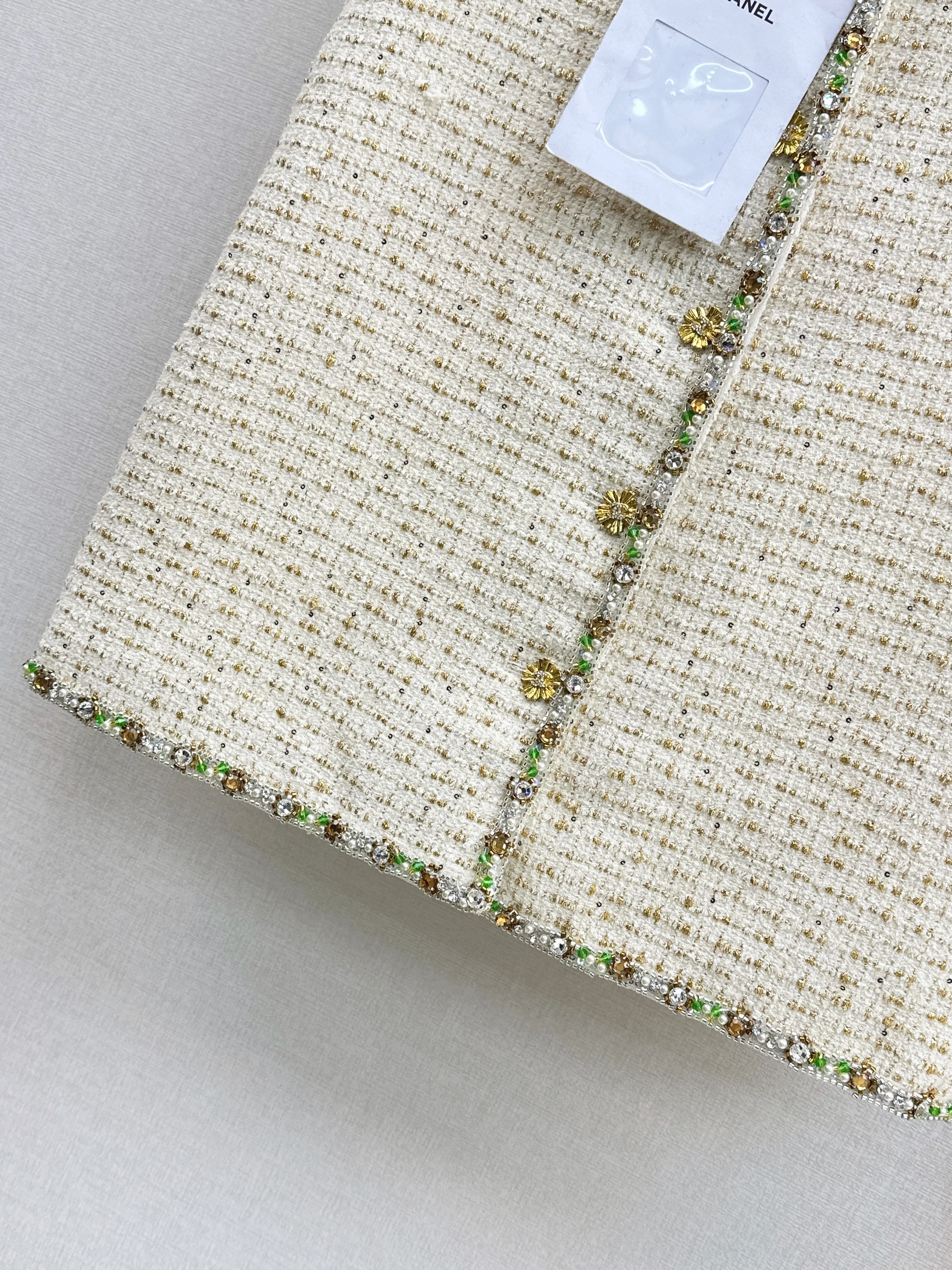 Chan 26ss weed rhinestone skirts