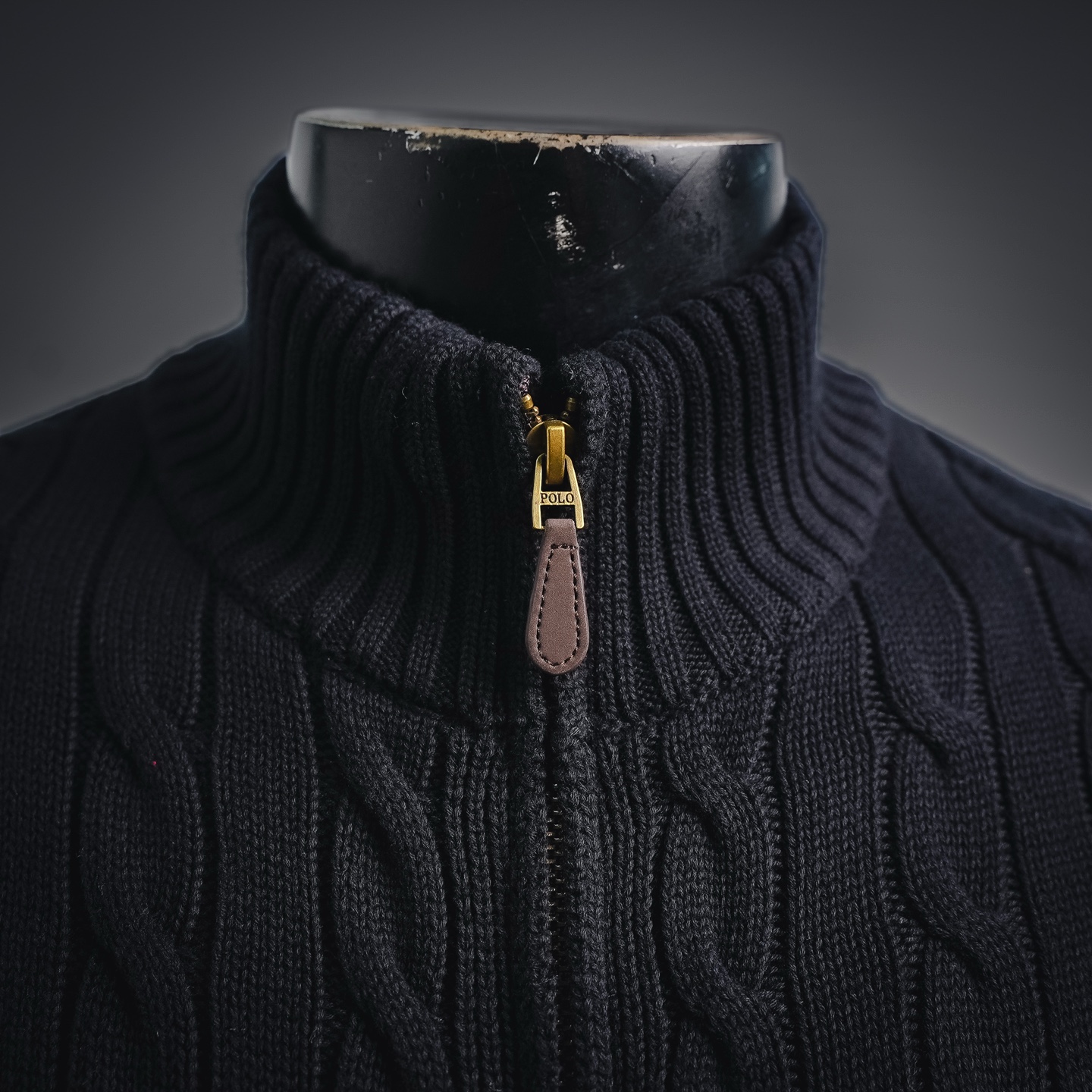 Ralph knit sweater zip-up coat