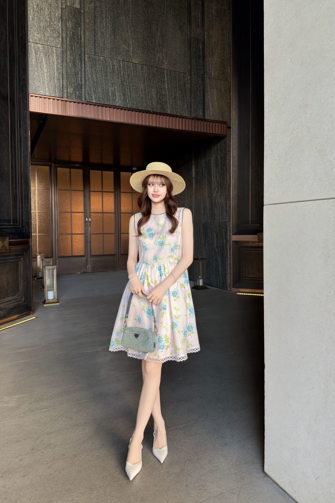 Pra 26ss sleeveless print dress
