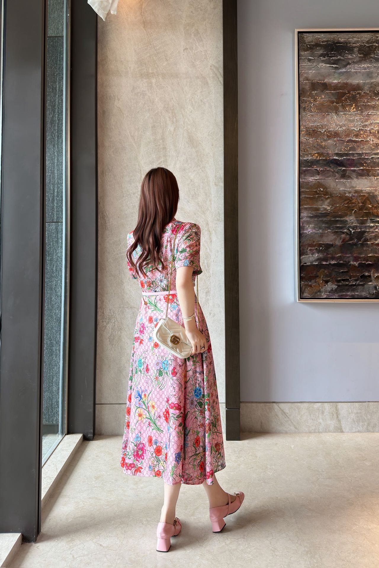 Guc 26ss print floarl dress