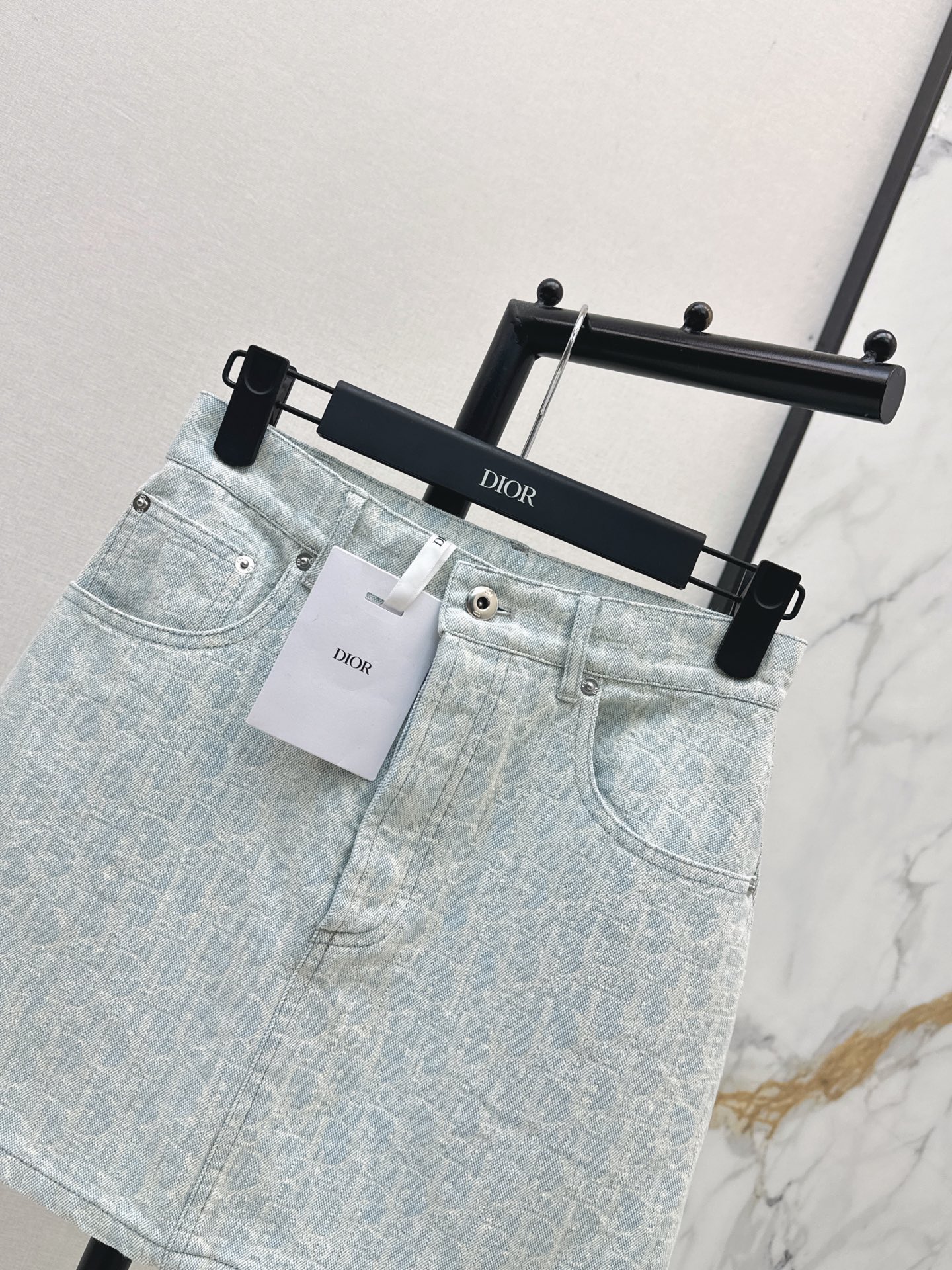 CD 26ss jacquard denim skirt