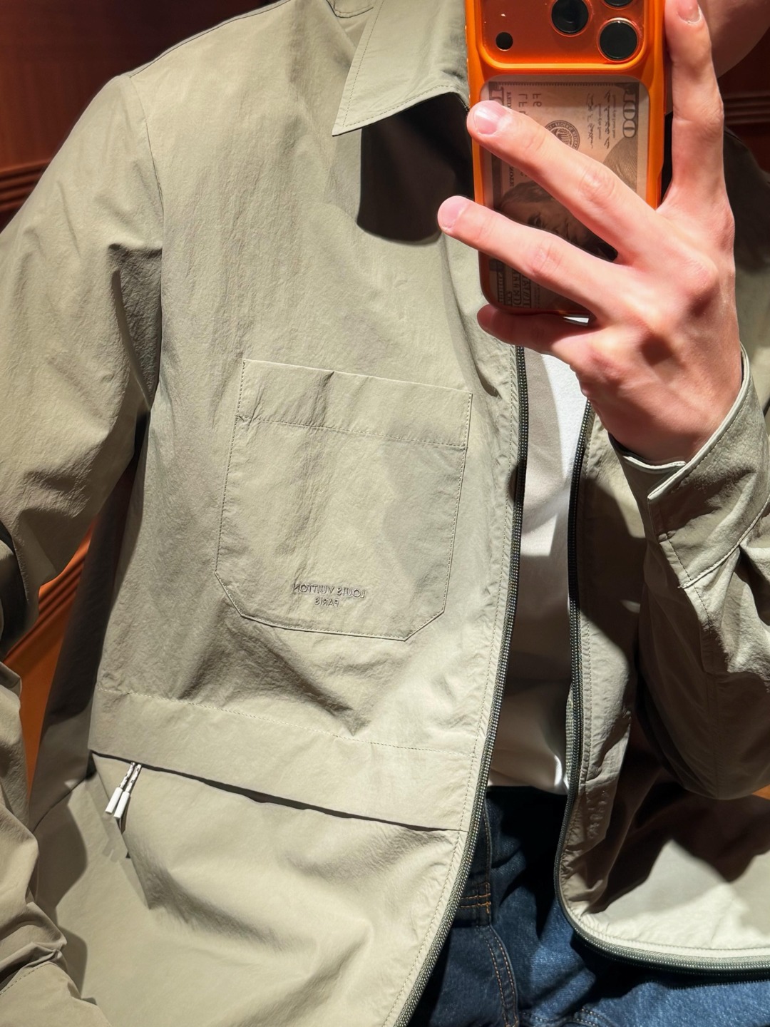 Louis zip-up embroidered shirt