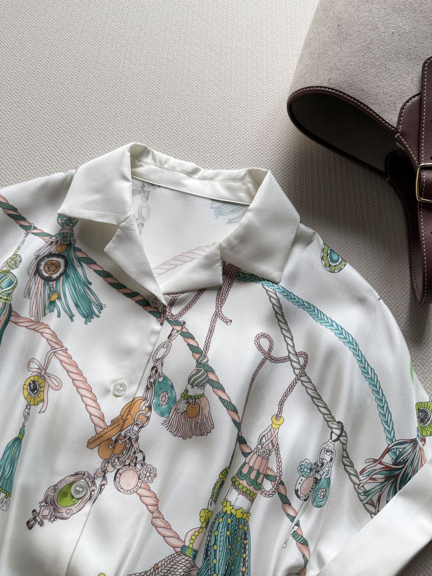 Vers 26ss Printed Shirt Dress