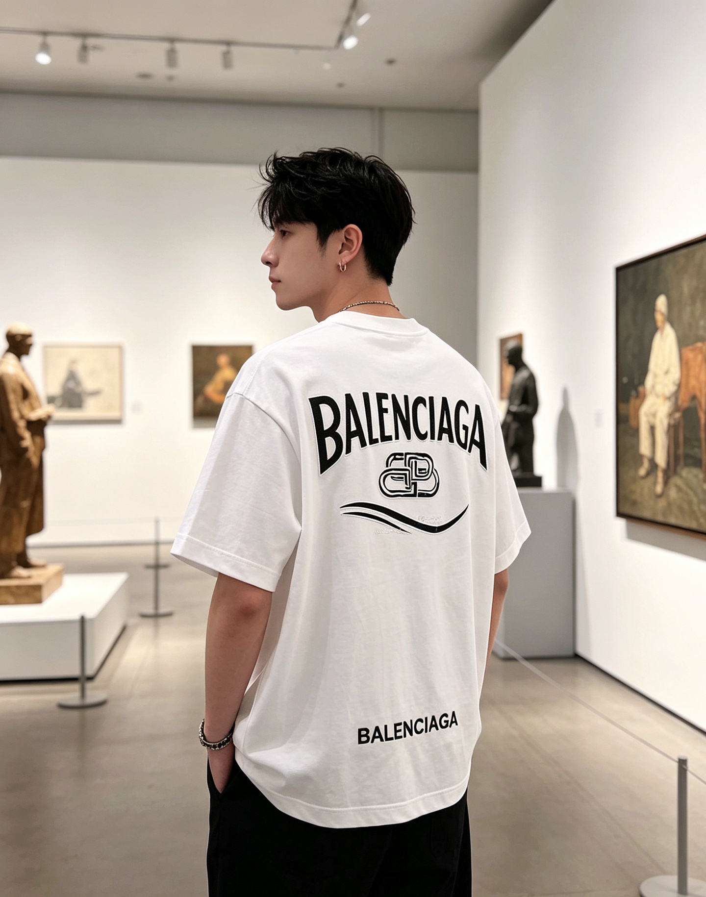 Balen embroidered crew neck t-shirt