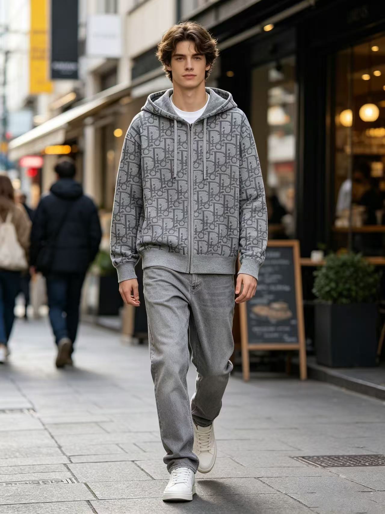 CD all-over jacquard coat