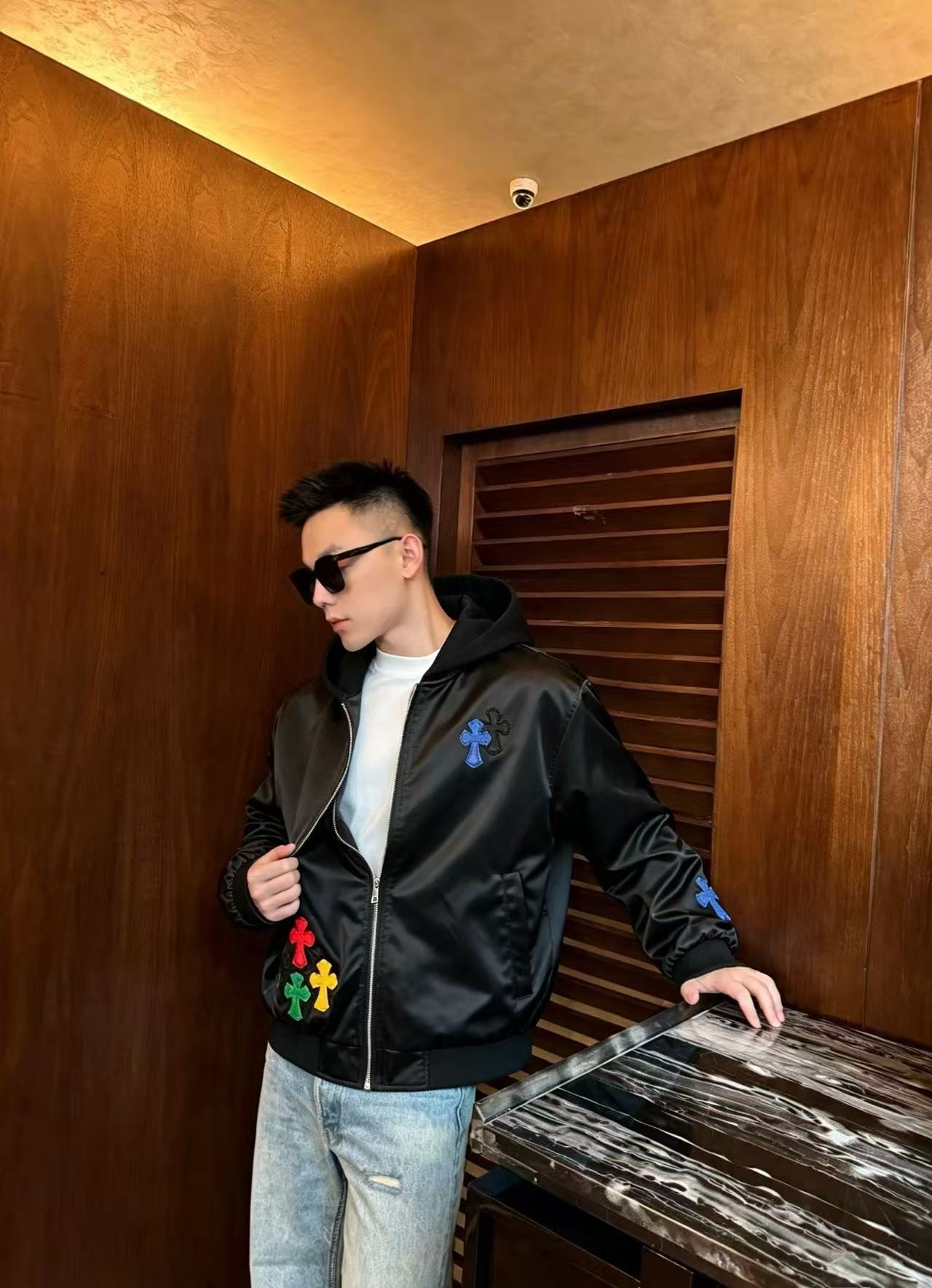 Chrome cross statement jacket